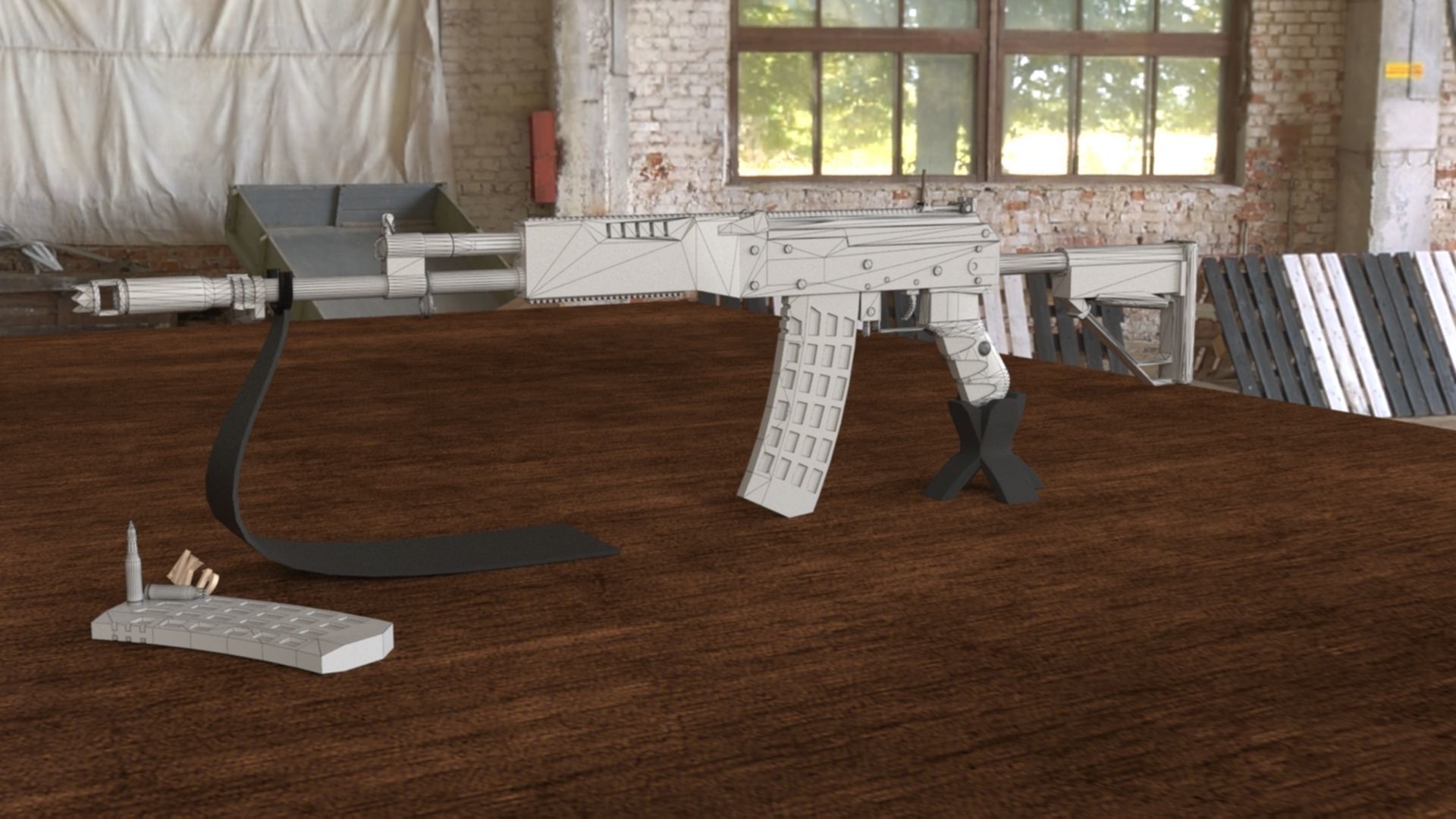 Russian AK-12 Assault Rifle 3D Model Low-poly 3D model_25