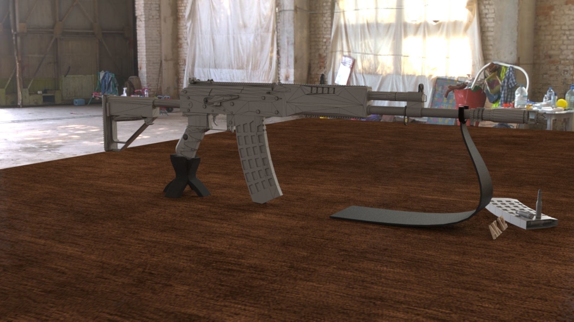 Russian AK-12 Assault Rifle 3D Model Low-poly 3D model_24