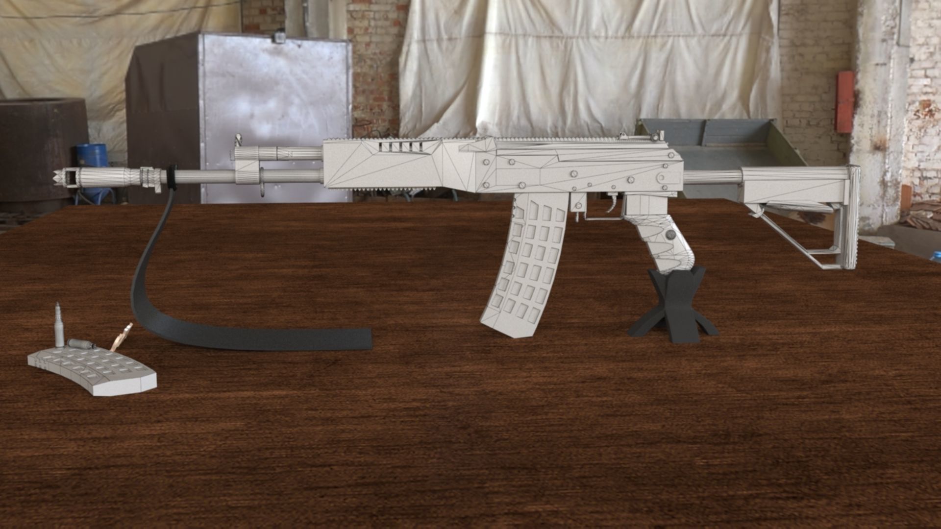 Russian AK-12 Assault Rifle 3D Model Low-poly 3D model_34
