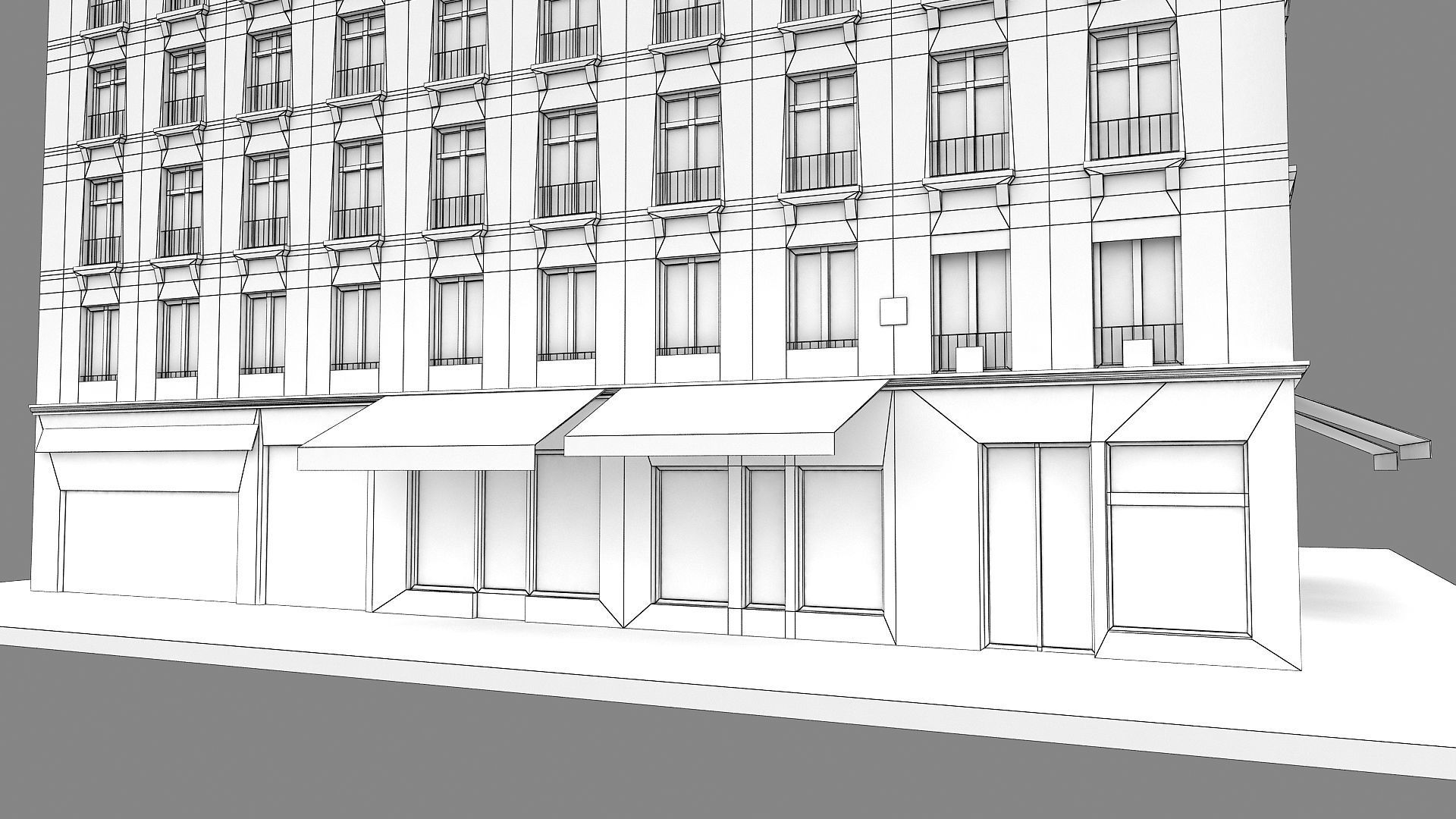 Typical Parisian Apartment Building 02 Low-poly 3D model_26