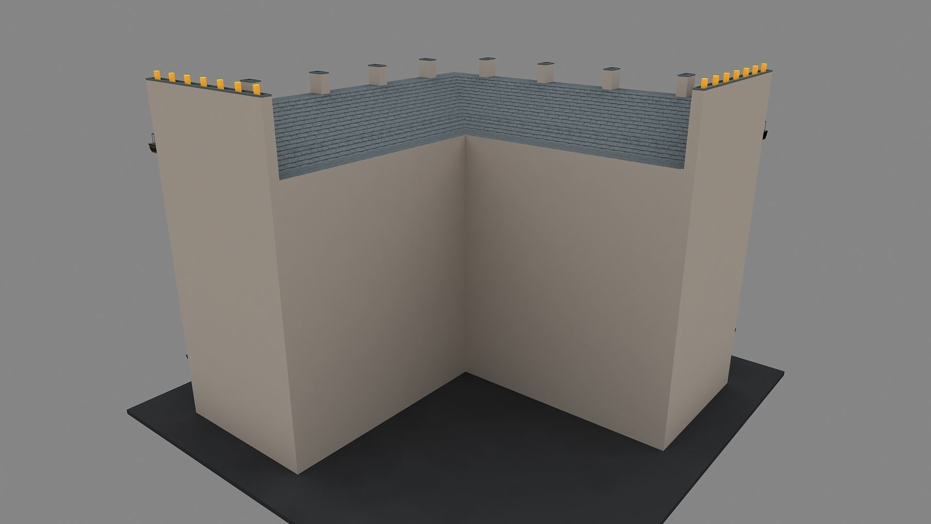 Typical Parisian Apartment Building 02 Low-poly 3D model_8