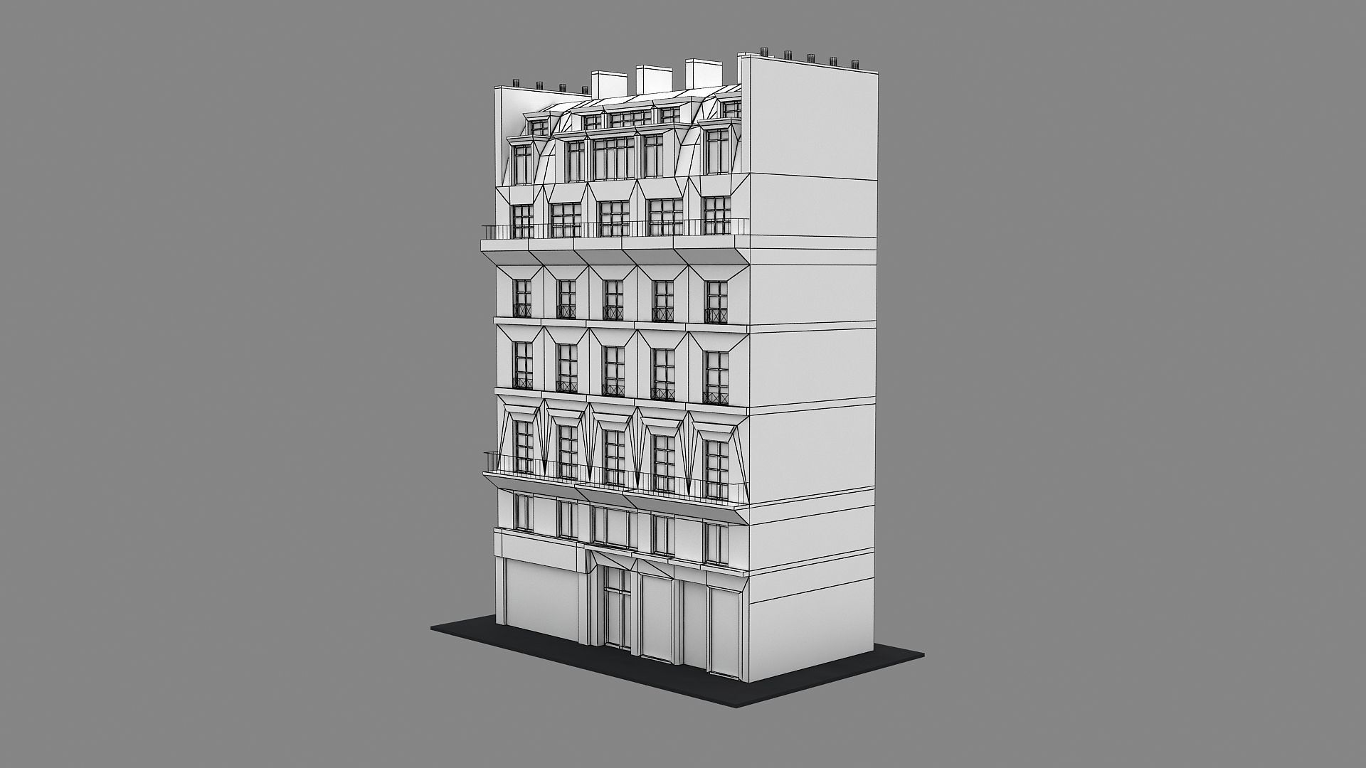 Typical Parisian Apartment Building 08 3D model_14
