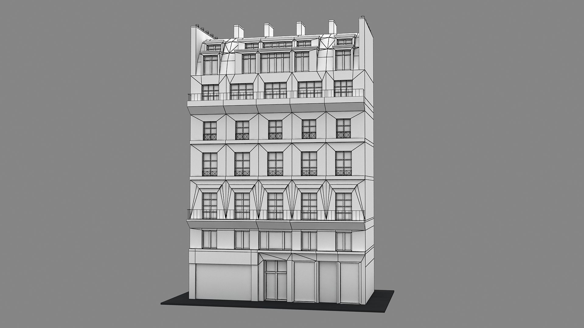 Typical Parisian Apartment Building 08 3D model_10