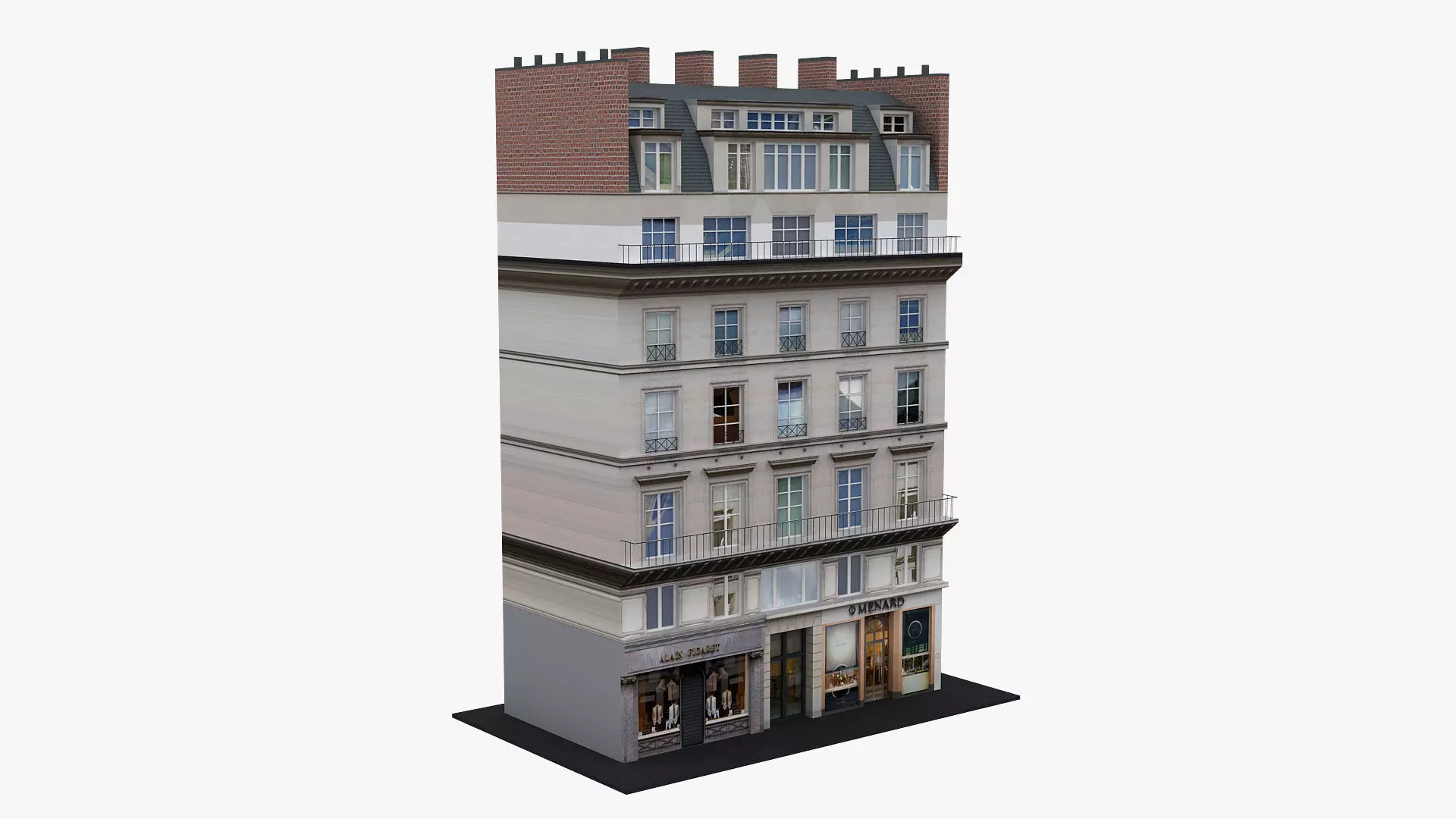 Typical Parisian Apartment Building 08 3D model_0
