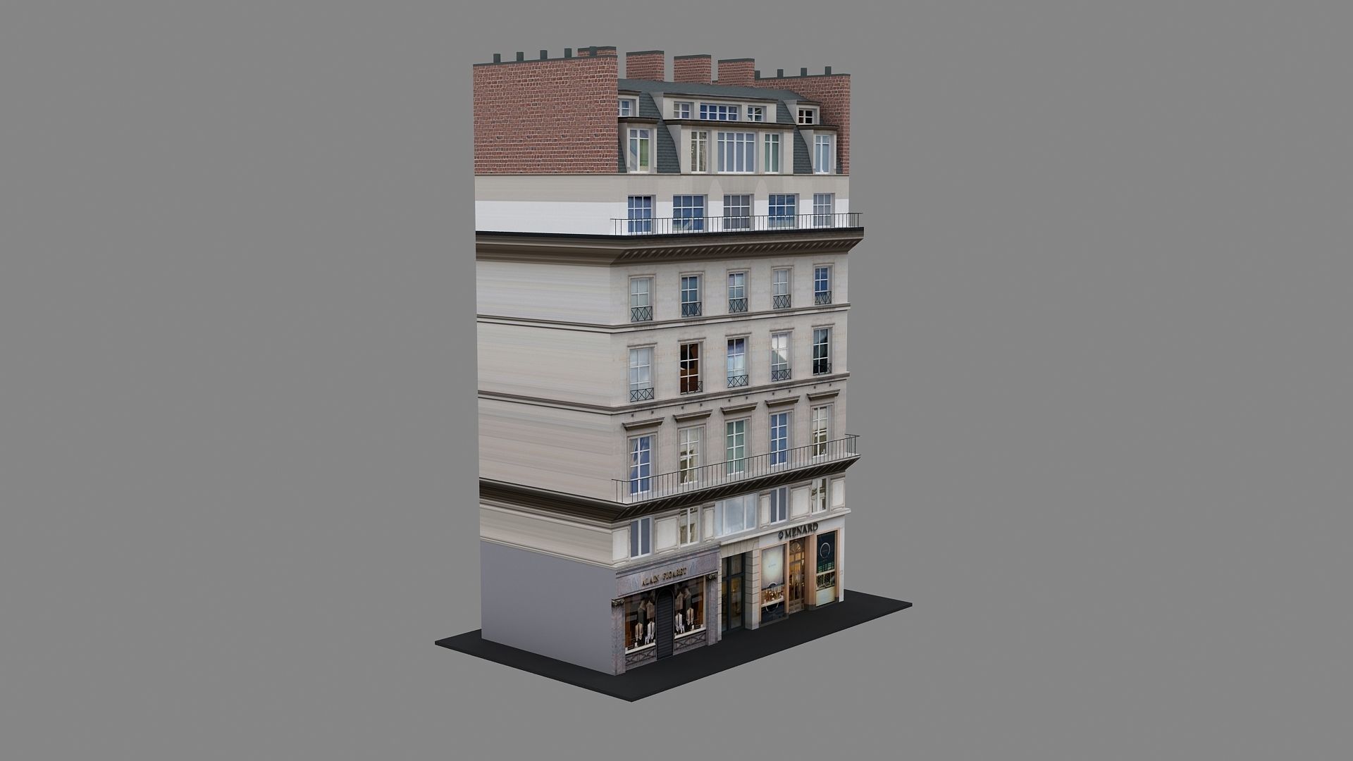 Typical Parisian Apartment Building 08 3D model_6