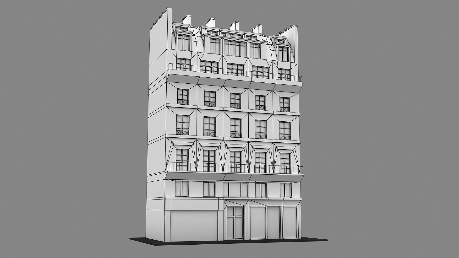 Typical Parisian Apartment Building 08 3D model_16