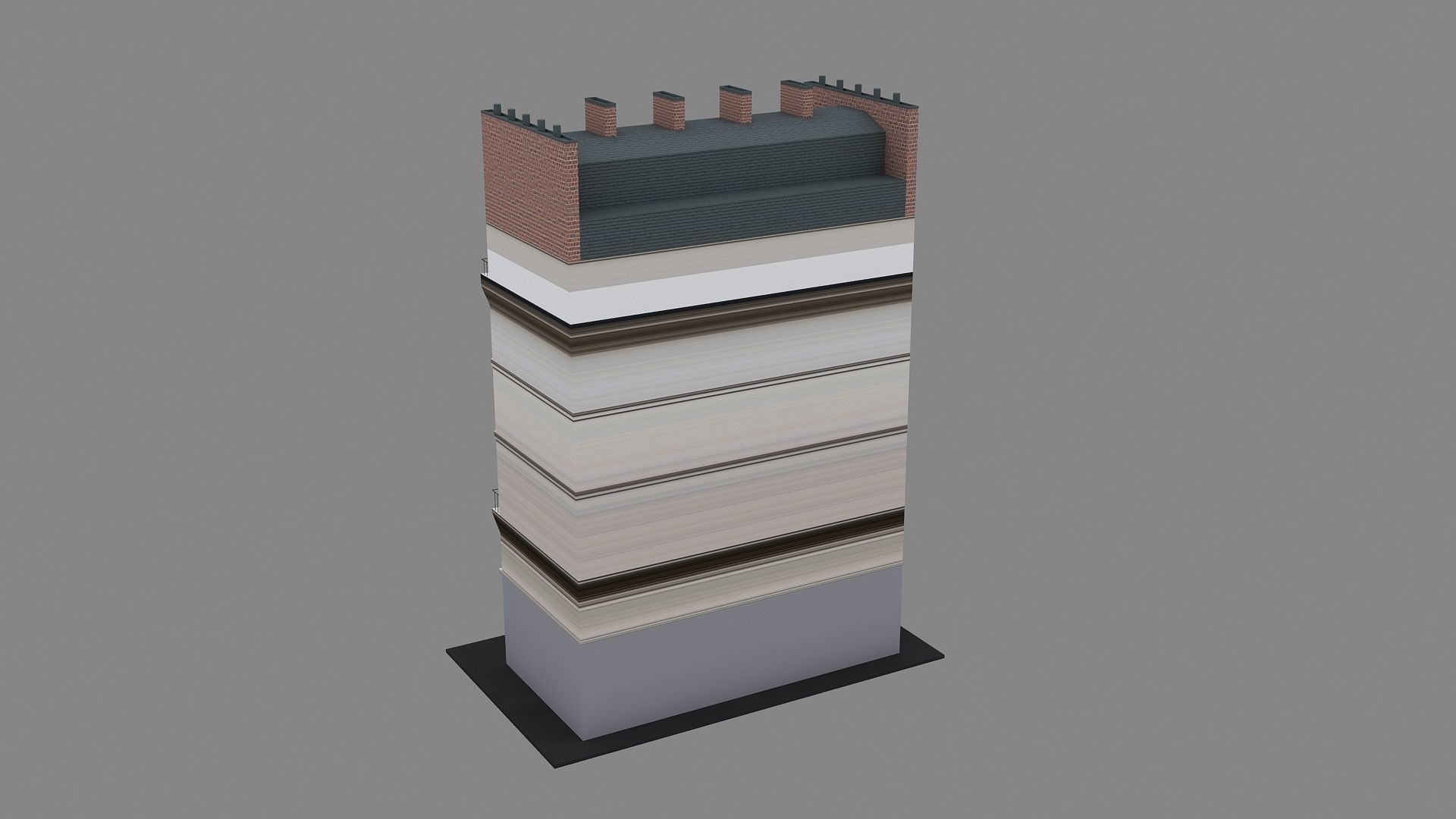 Typical Parisian Apartment Building 08 3D model_4
