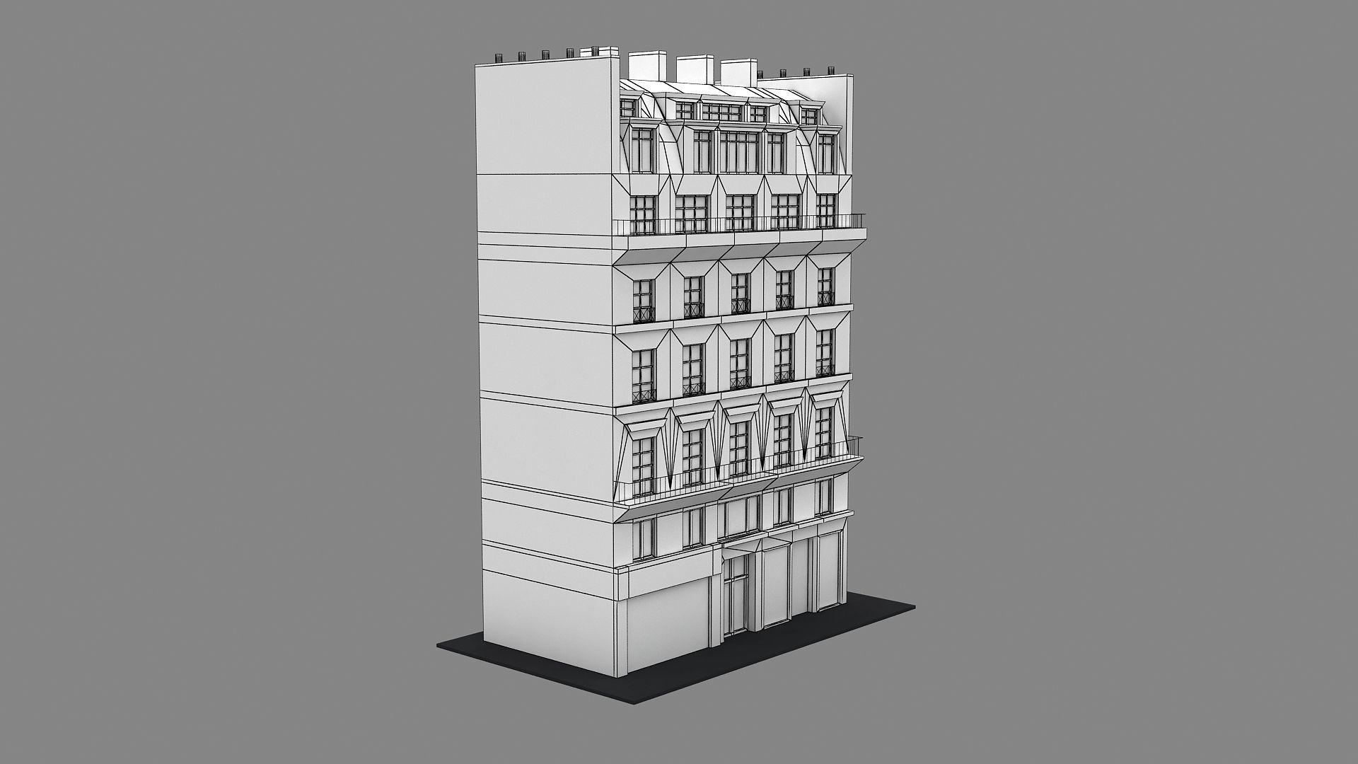 Typical Parisian Apartment Building 08 3D model_15