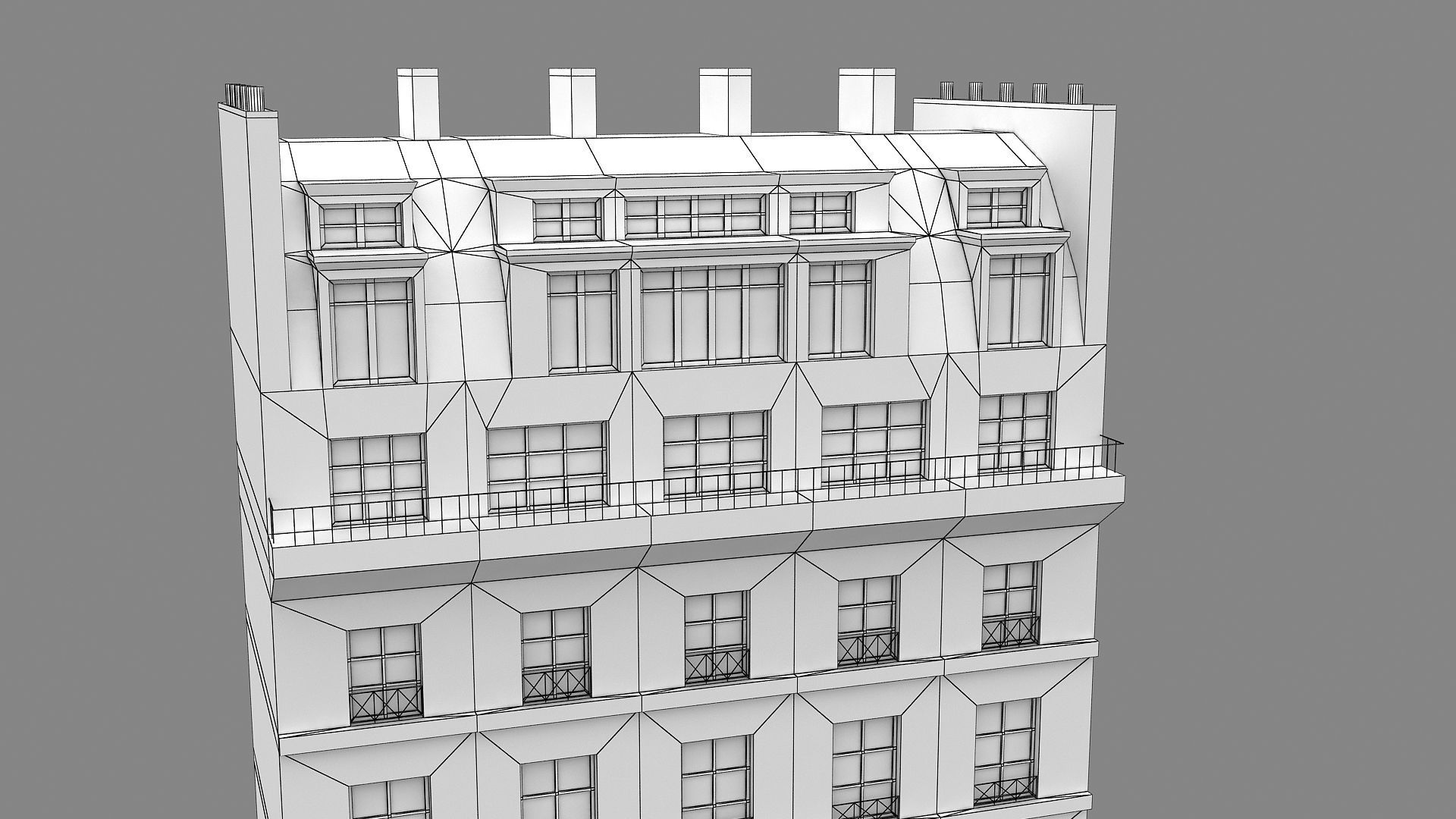 Typical Parisian Apartment Building 08 3D model_9