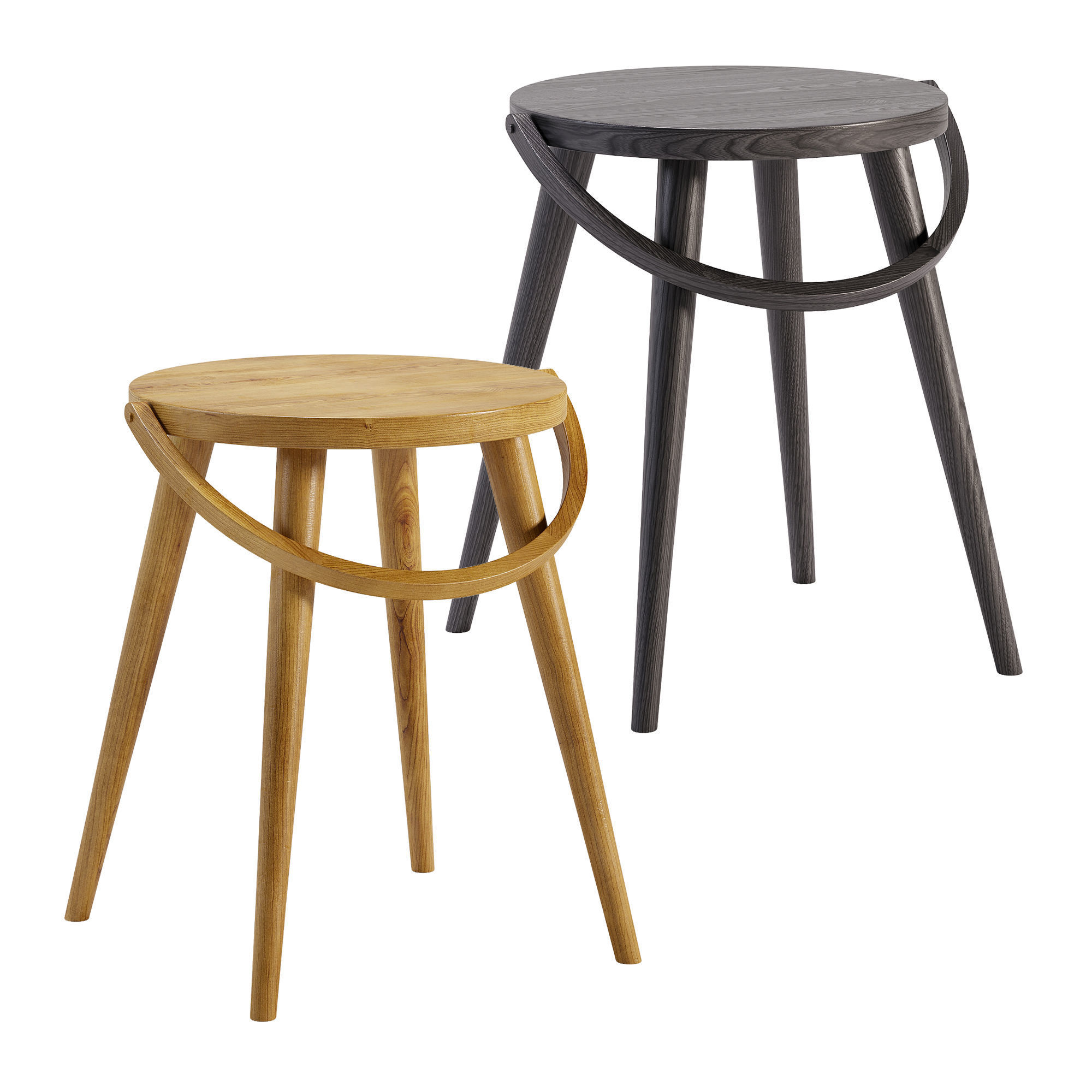 Single Bucket Stool - Chairs Low-poly 3D model_2
