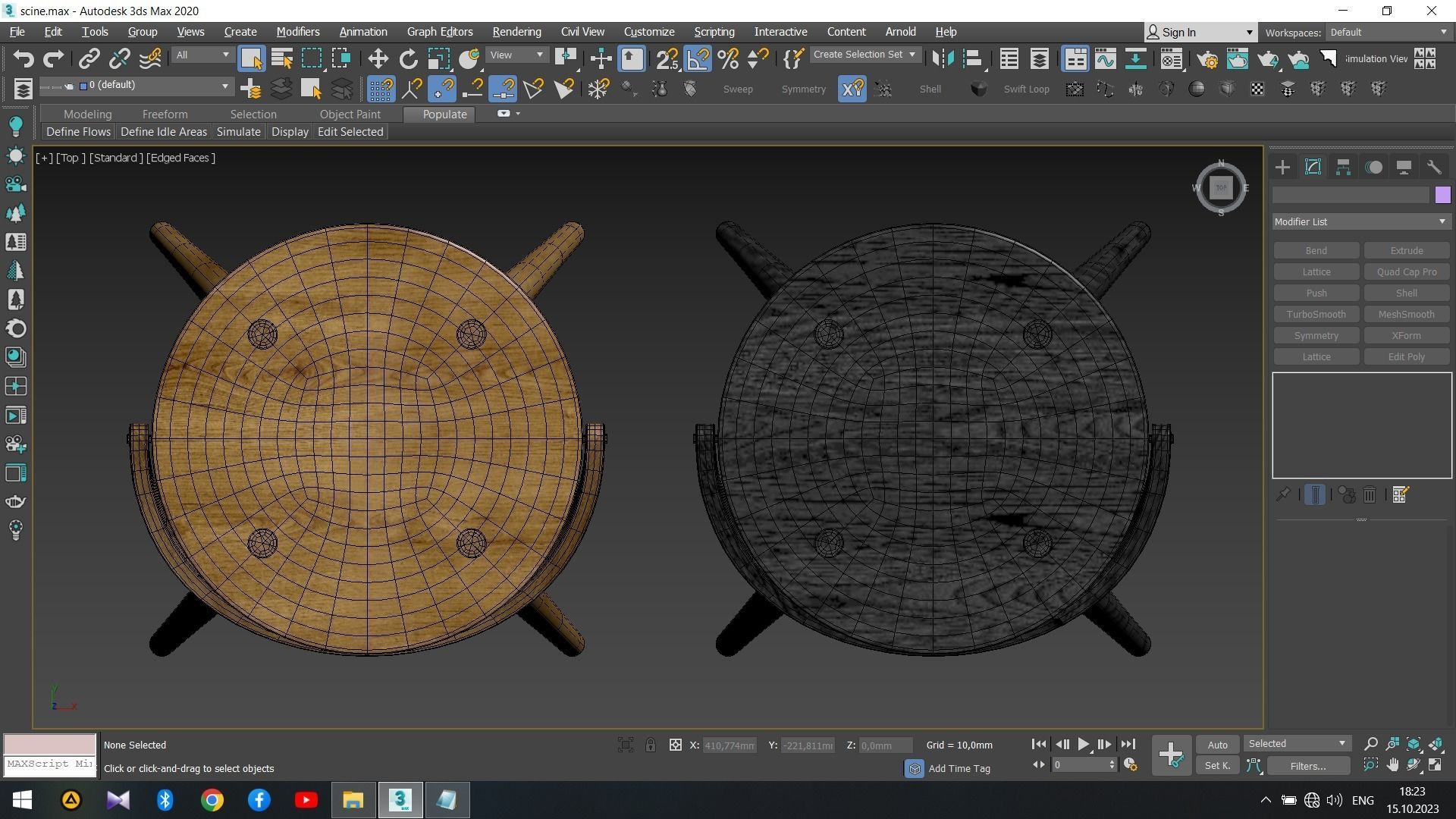 Single Bucket Stool - Chairs Low-poly 3D model_13