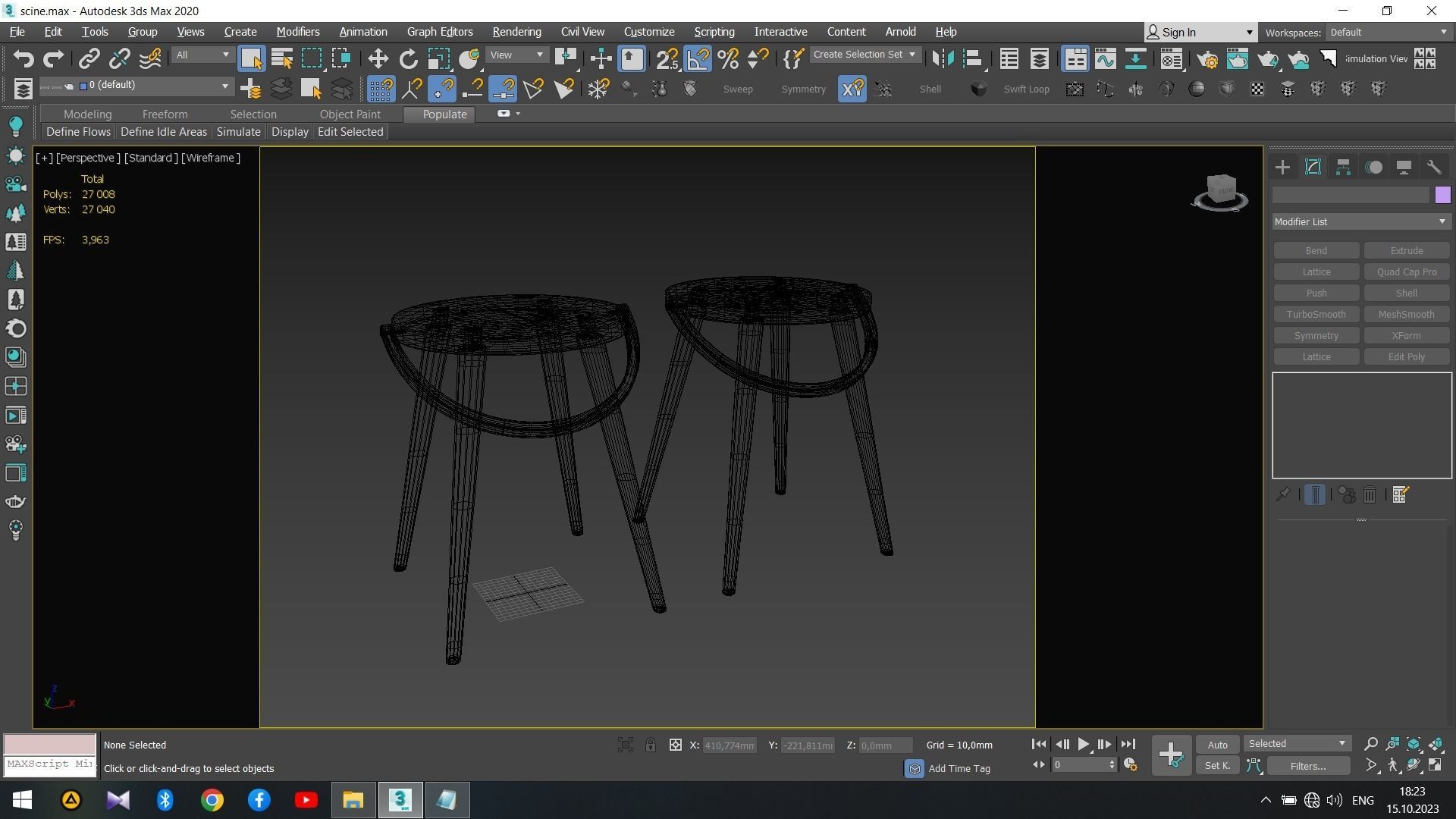 Single Bucket Stool - Chairs Low-poly 3D model_9