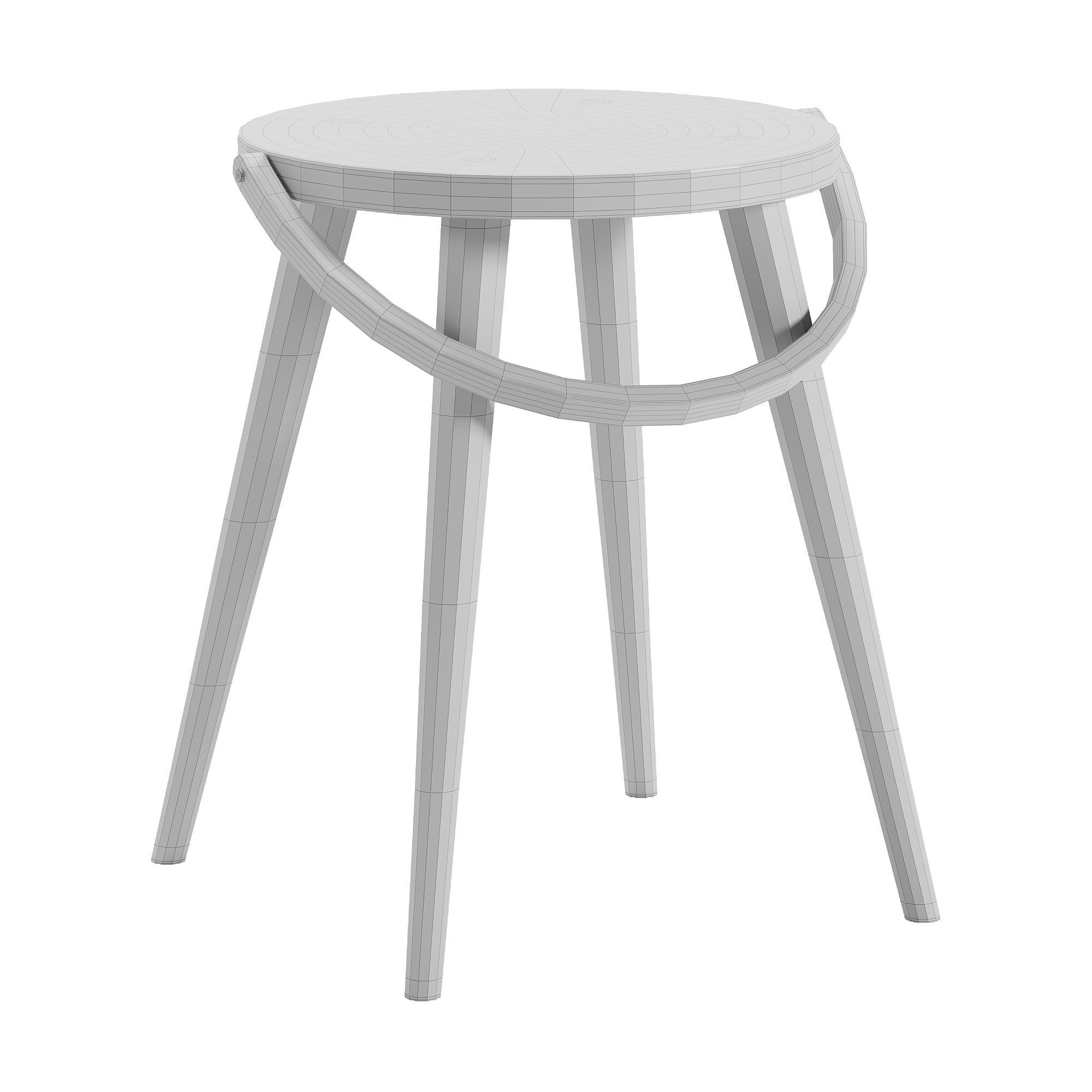 Single Bucket Stool - Chairs Low-poly 3D model_6