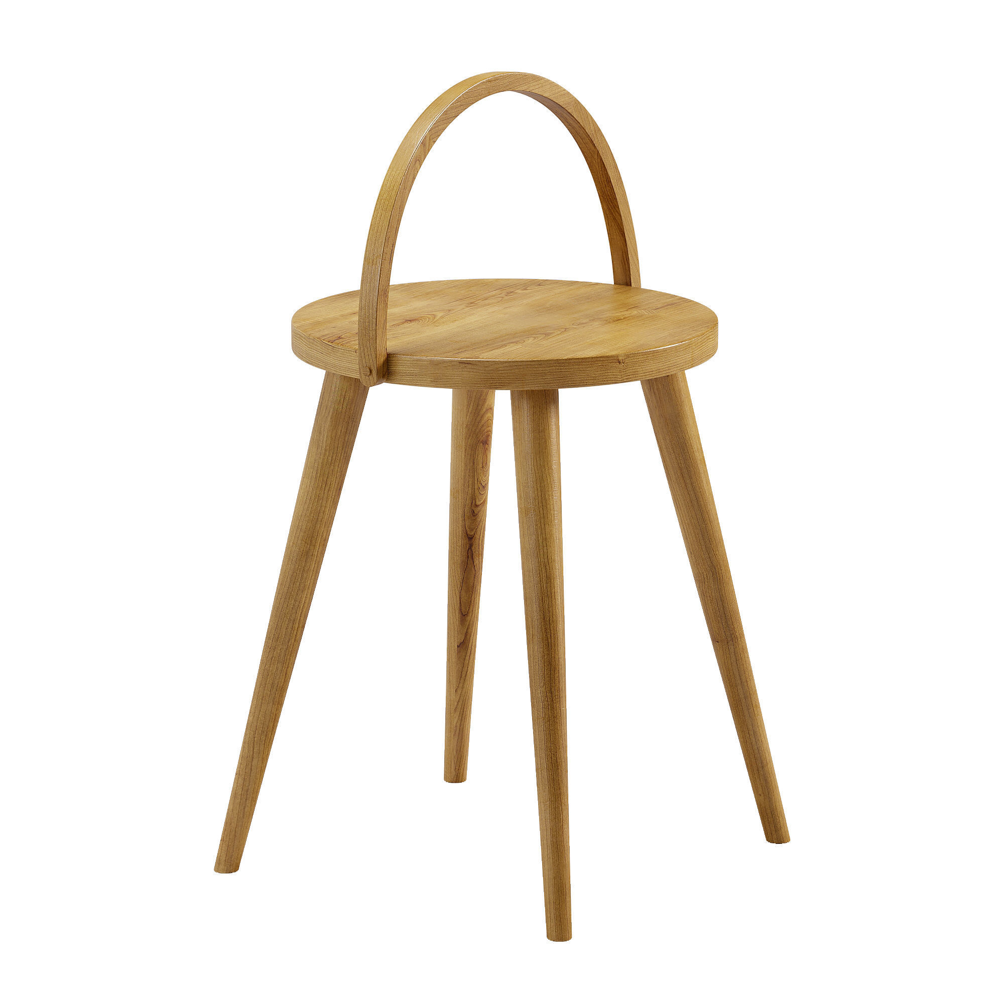 Single Bucket Stool - Chairs Low-poly 3D model_4