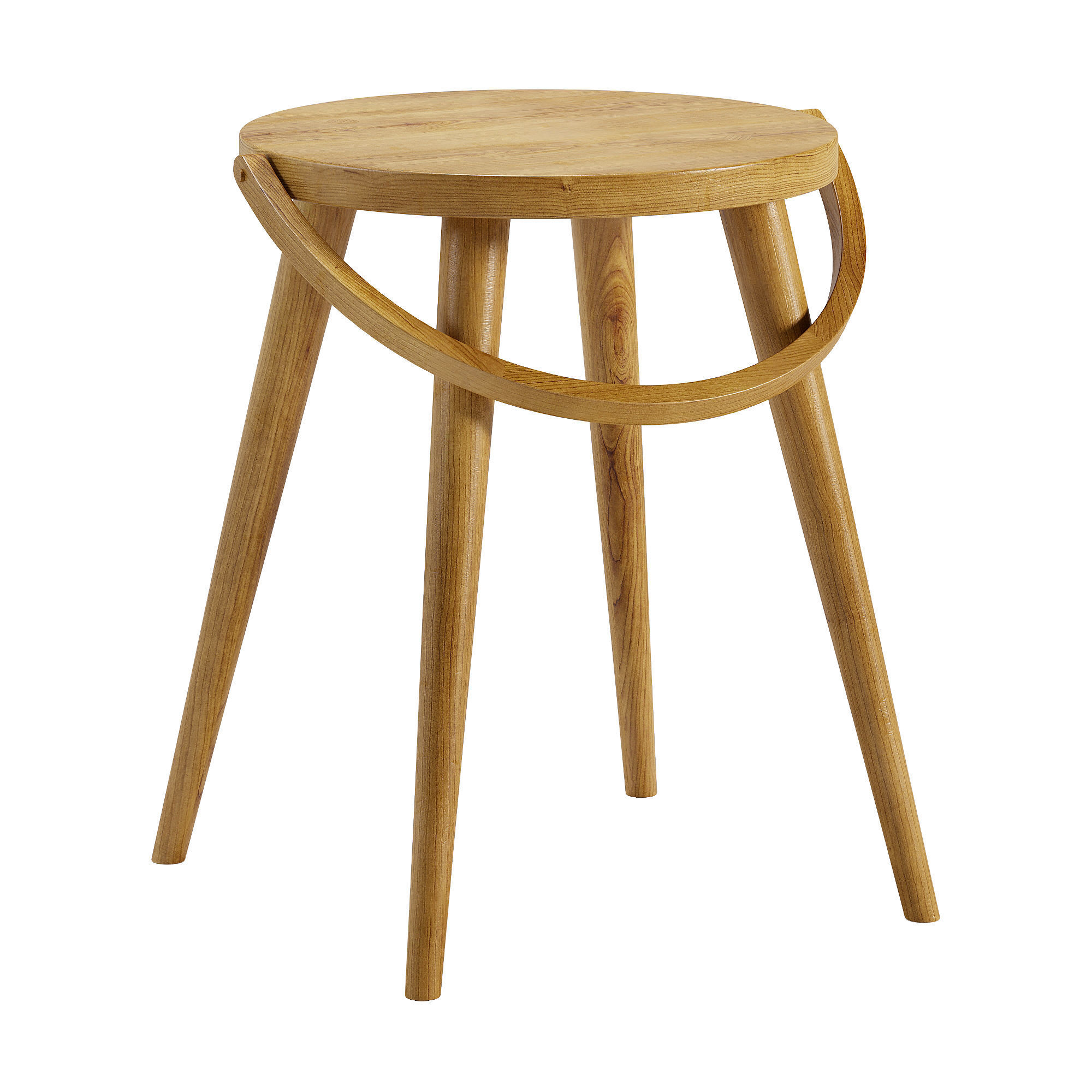 Single Bucket Stool - Chairs Low-poly 3D model_3