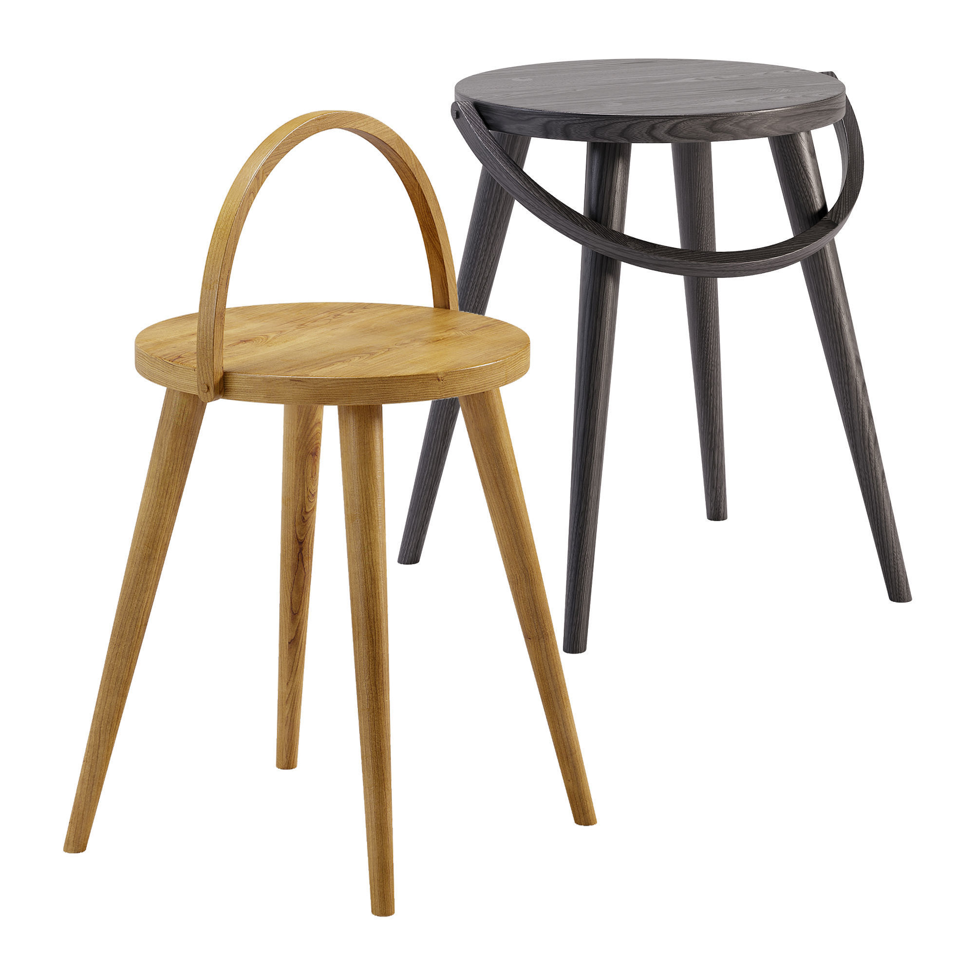 Single Bucket Stool - Chairs Low-poly 3D model_1