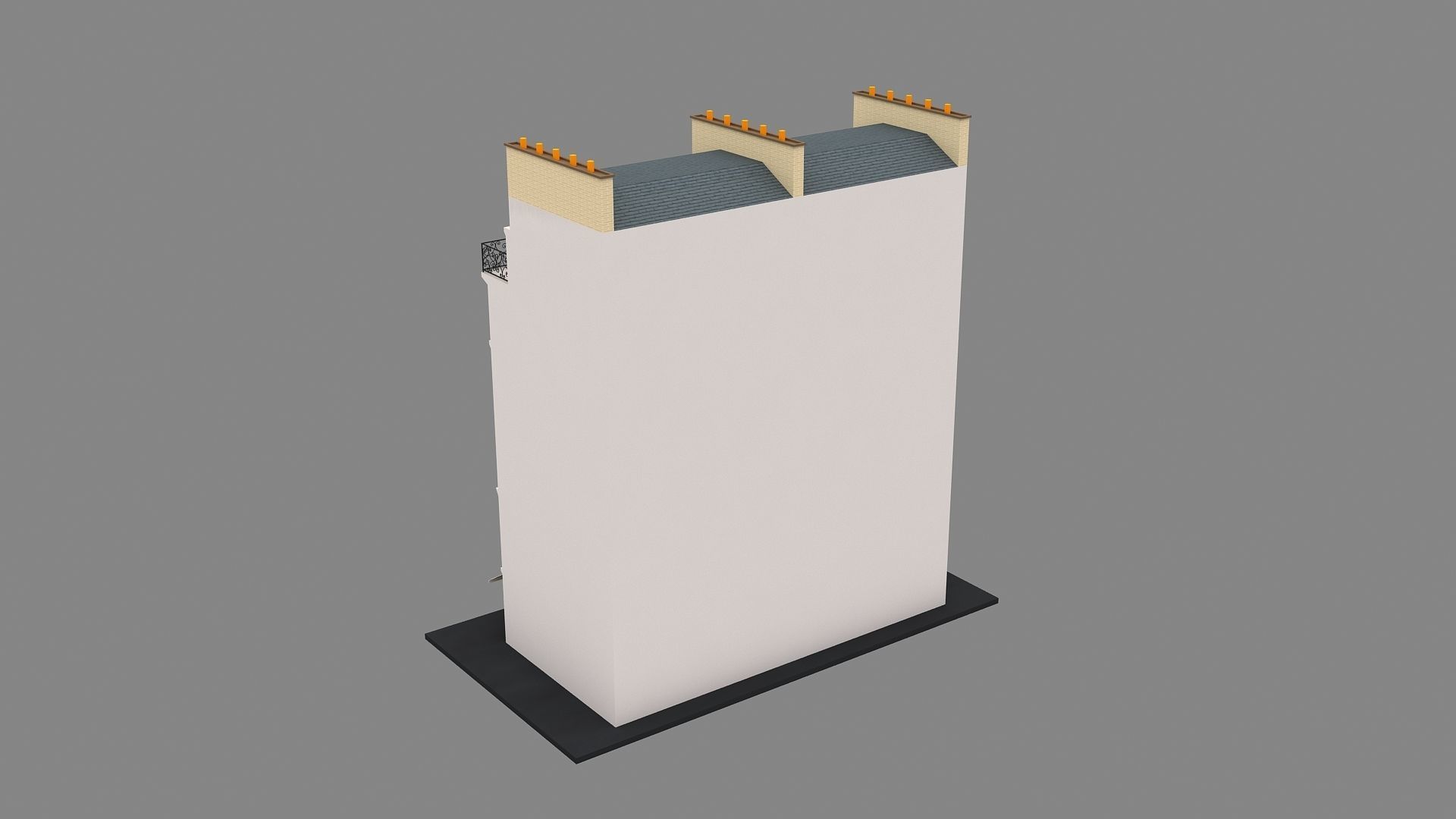 Typical Parisian Apartment Building 11 Low-poly 3D model_8