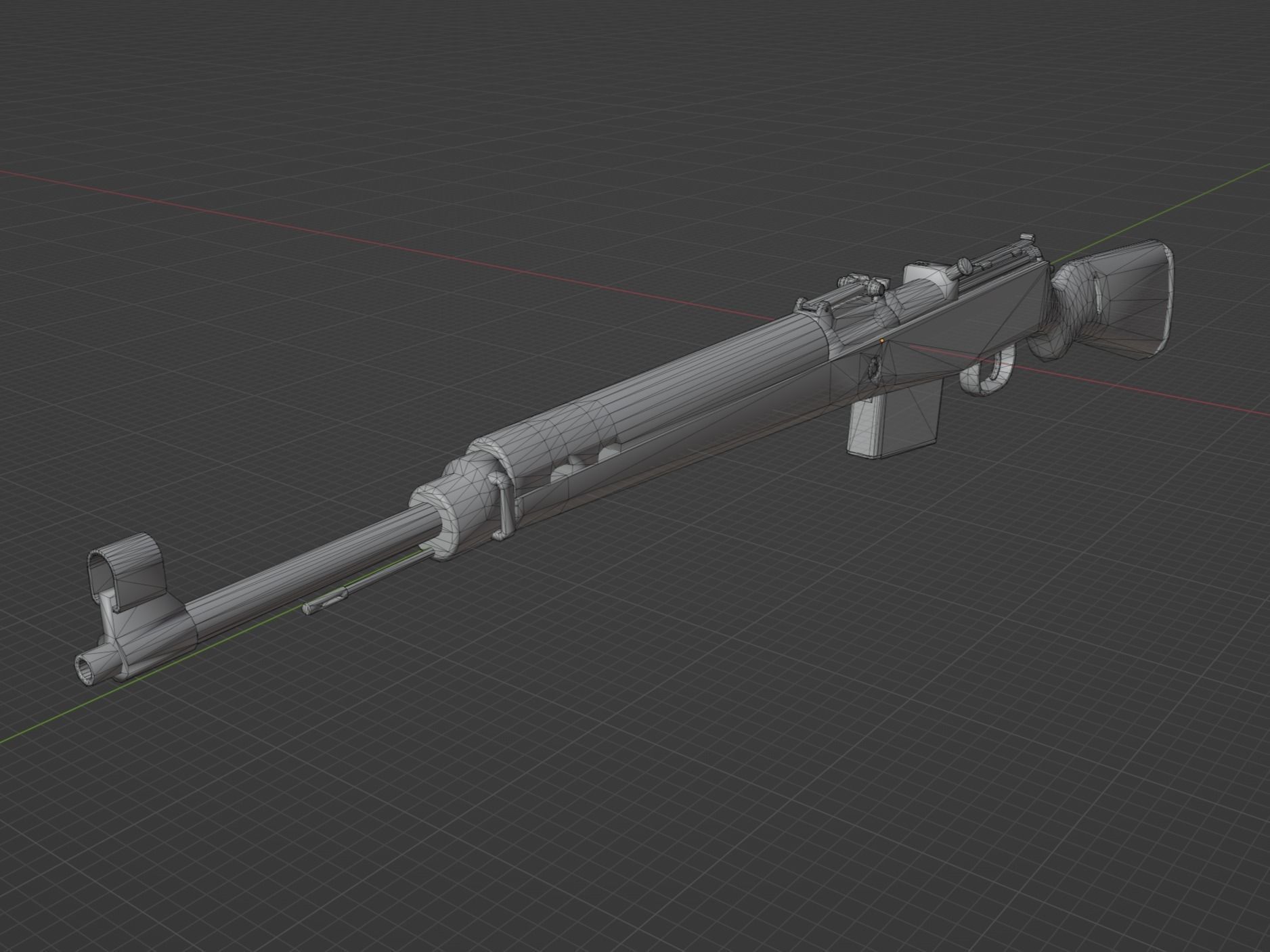 Gewehr 43 Low-poly 3D model_2
