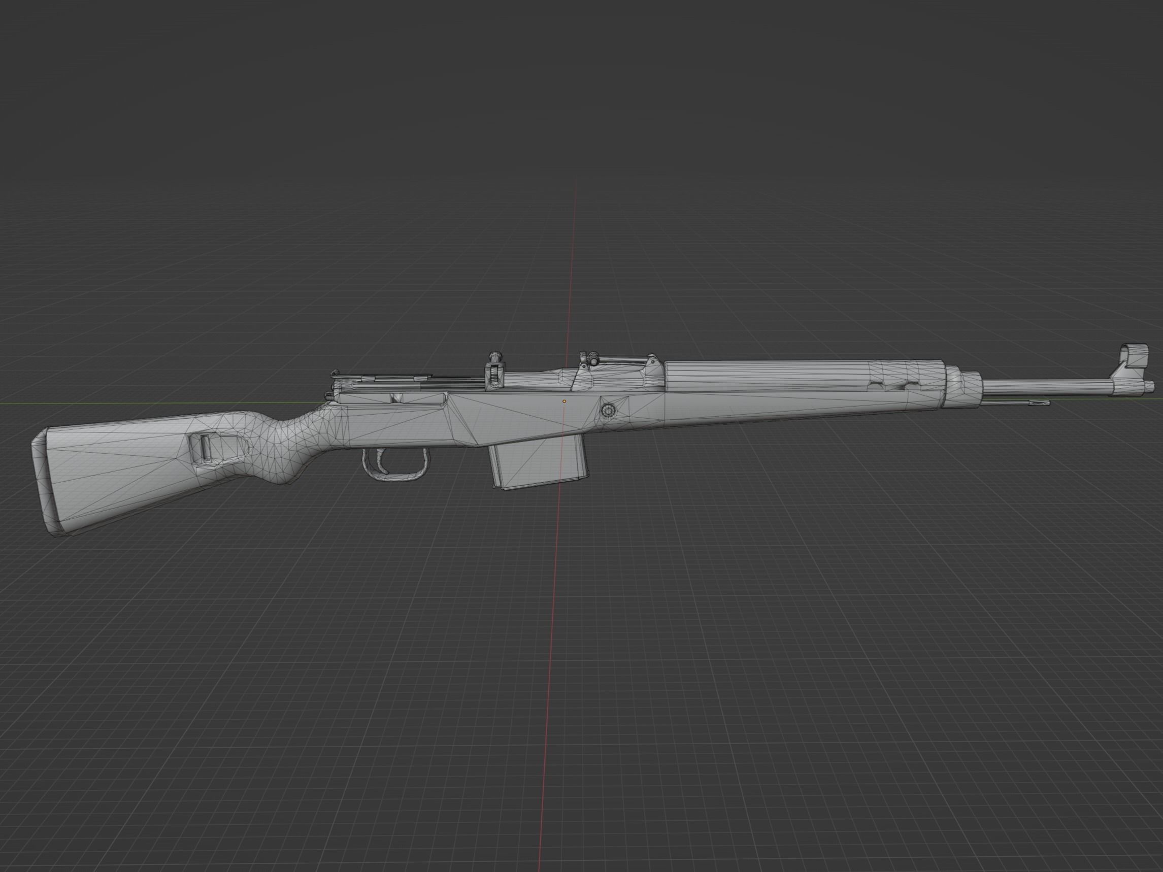 Gewehr 43 Low-poly 3D model_7