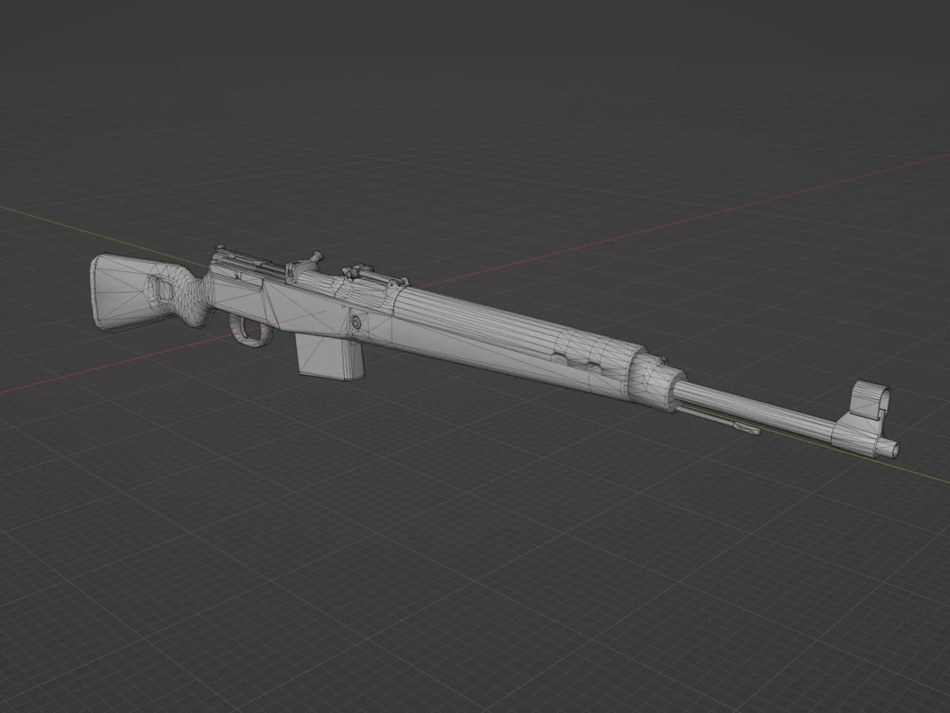 Gewehr 43 Low-poly 3D model_0