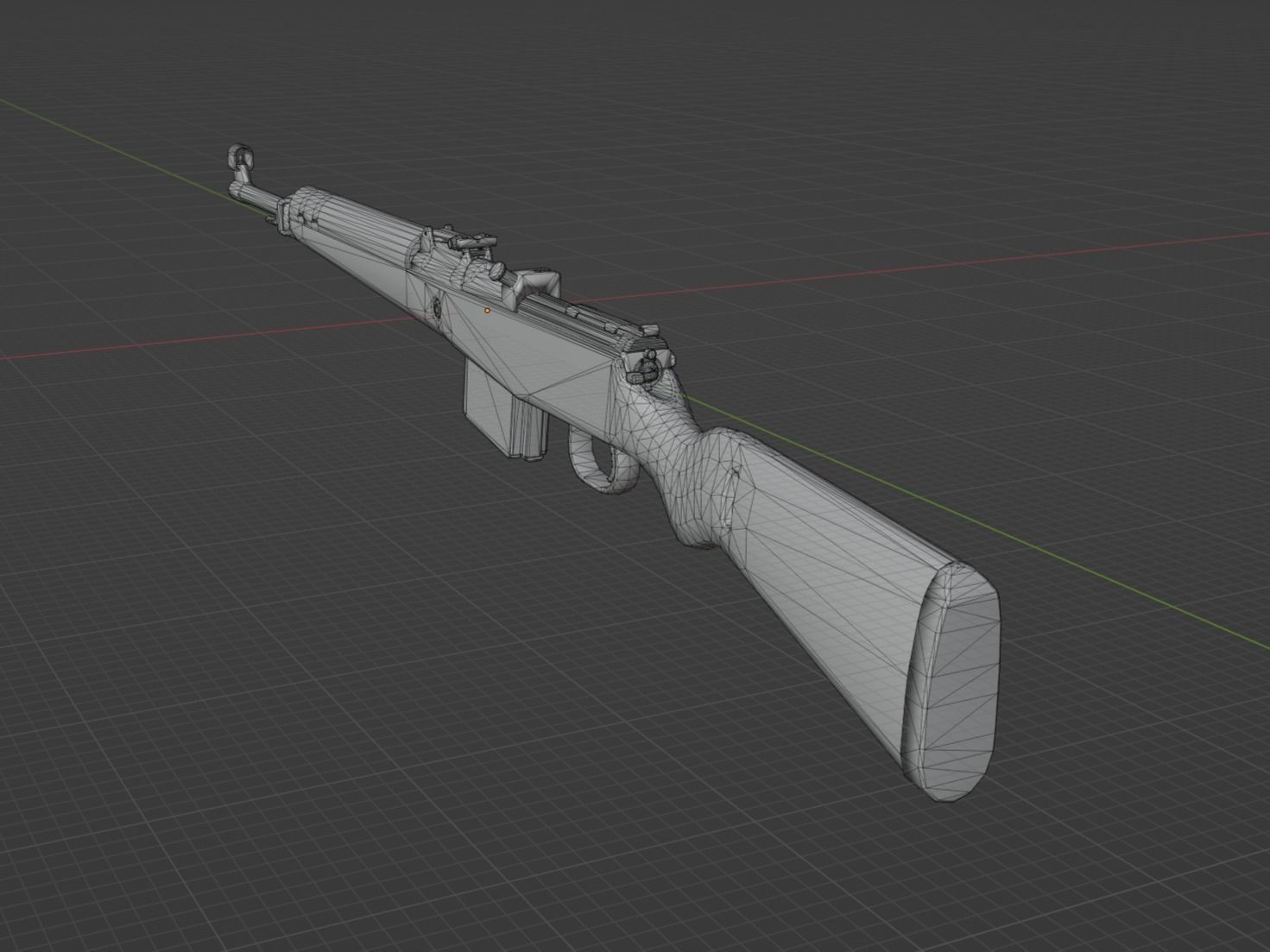 Gewehr 43 Low-poly 3D model_4