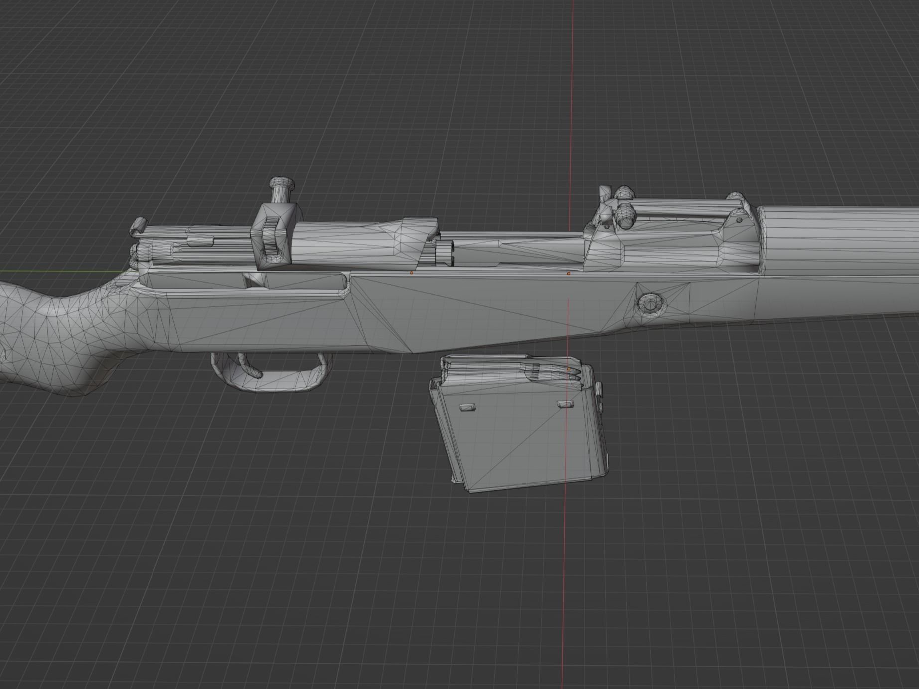 Gewehr 43 Low-poly 3D model_9