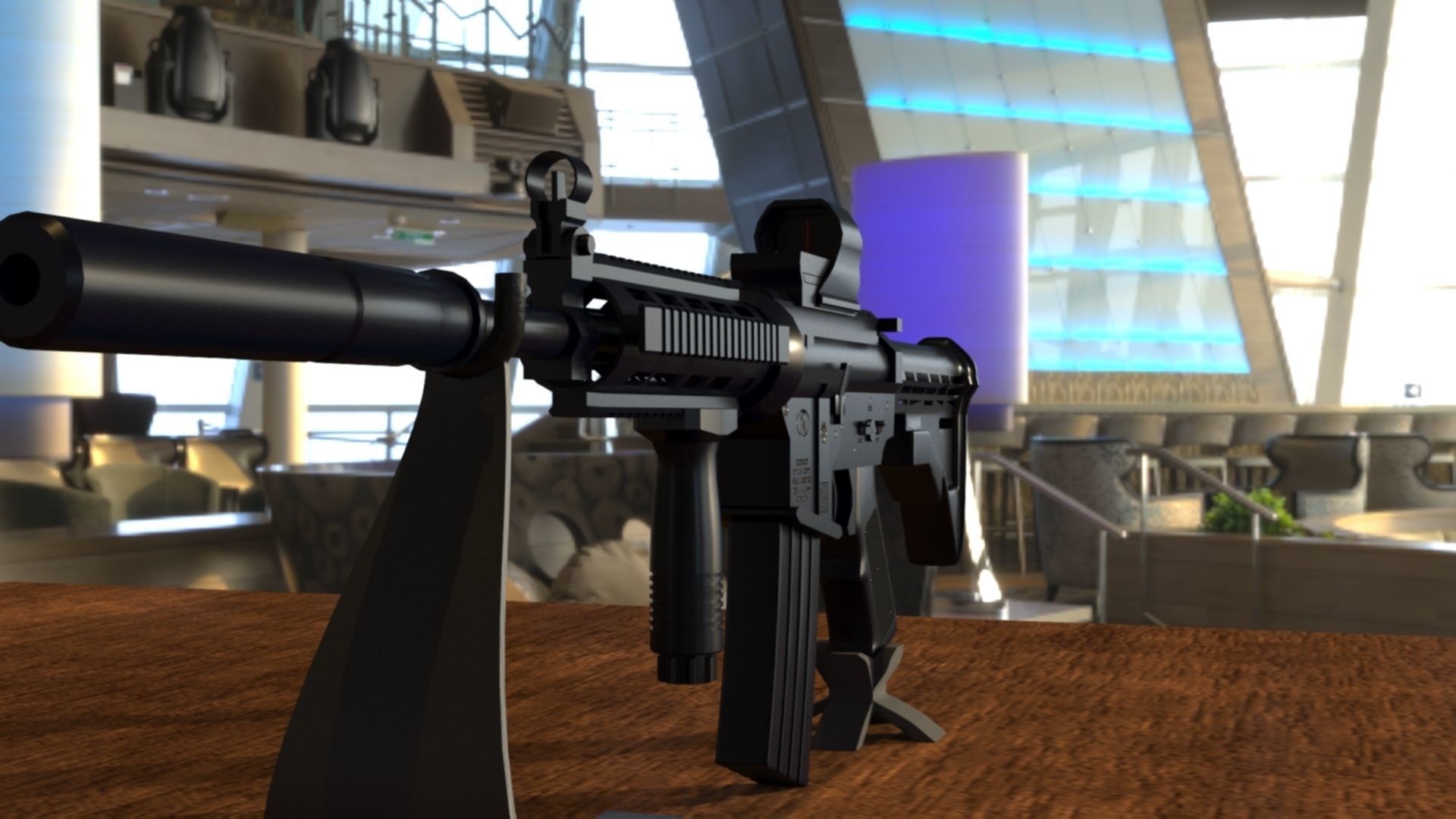 High-Quality M4A1 Assault Rifle 3D Model Low-poly 3D model_34