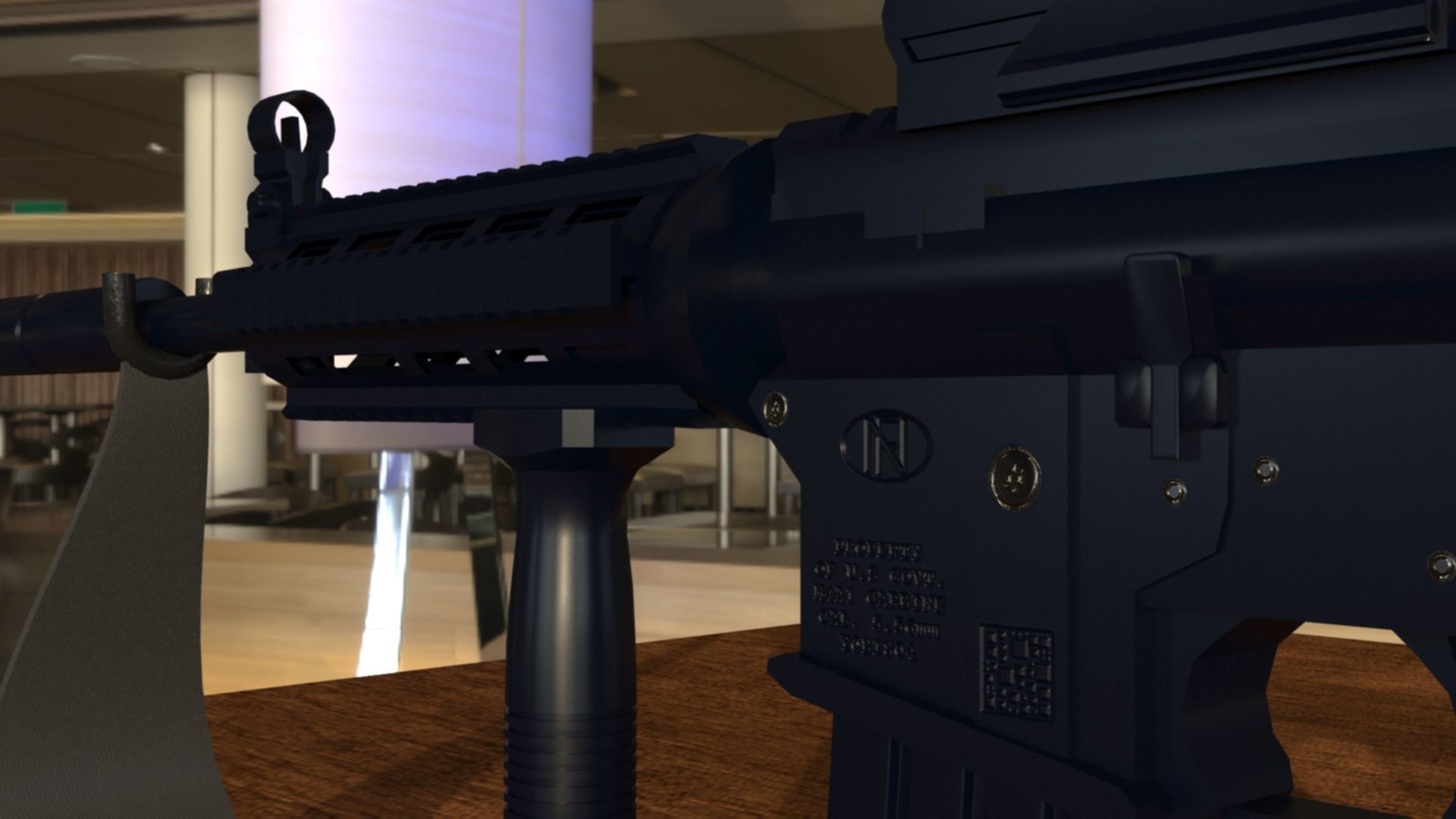 High-Quality M4A1 Assault Rifle 3D Model Low-poly 3D model_42