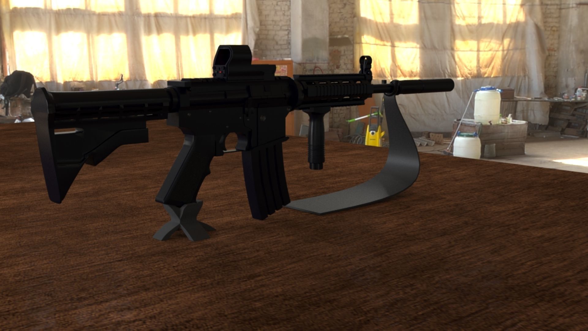 High-Quality M4A1 Assault Rifle 3D Model Low-poly 3D model_3