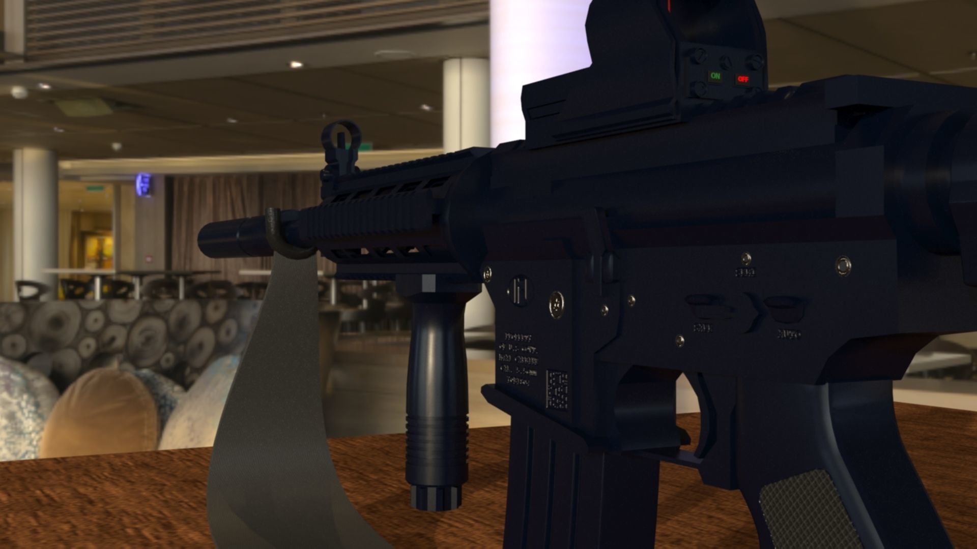 High-Quality M4A1 Assault Rifle 3D Model Low-poly 3D model_44