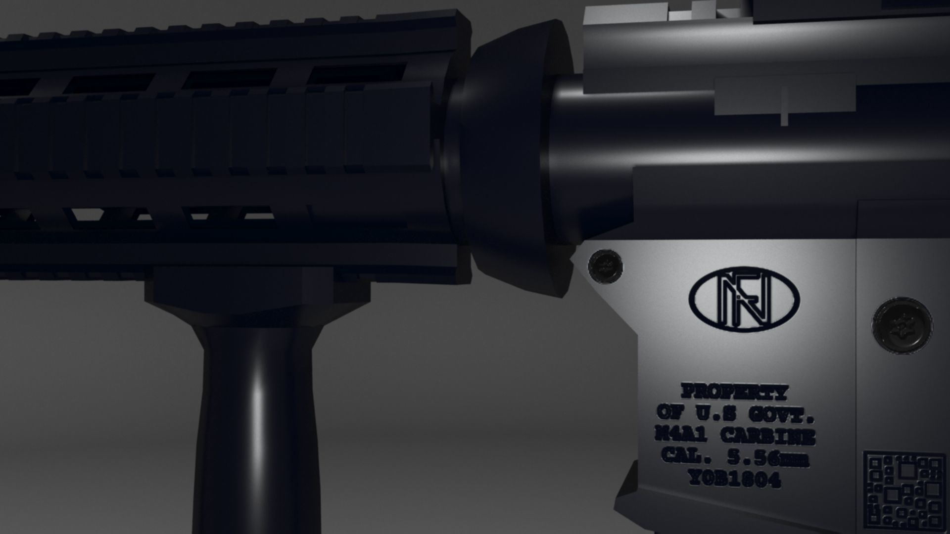 High-Quality M4A1 Assault Rifle 3D Model Low-poly 3D model_22