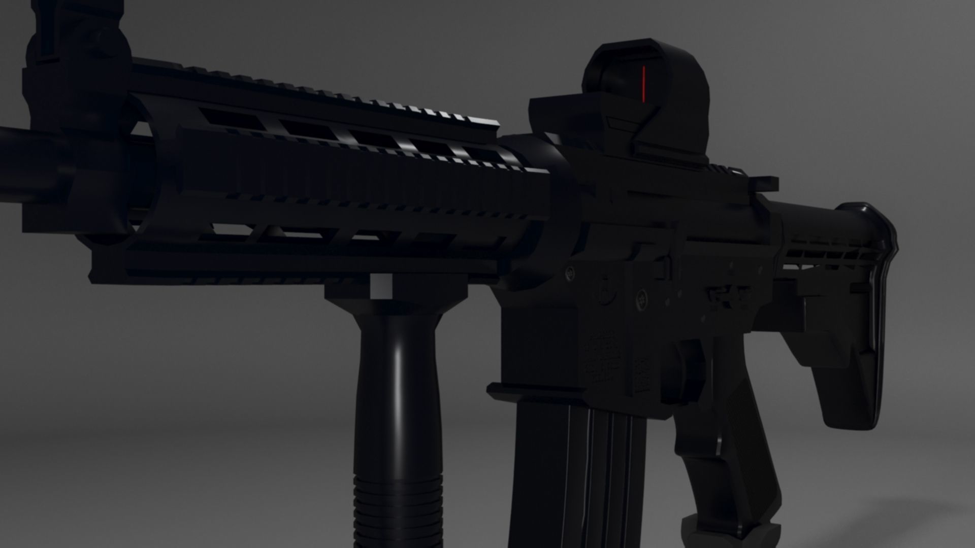 High-Quality M4A1 Assault Rifle 3D Model Low-poly 3D model_28