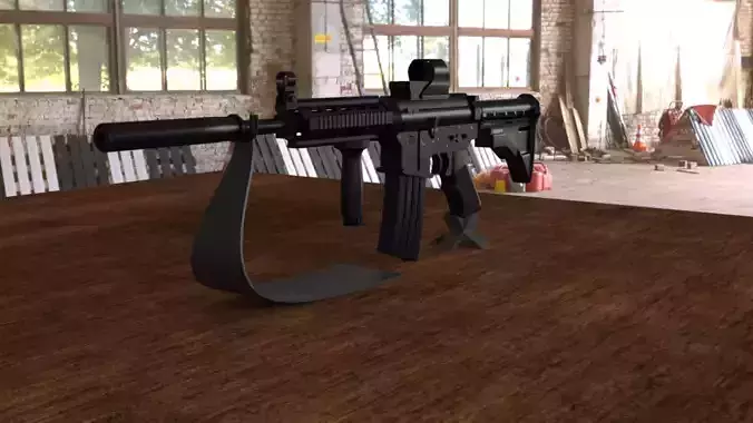 High-Quality M4A1 Assault Rifle 3D Model Low-poly 3D model