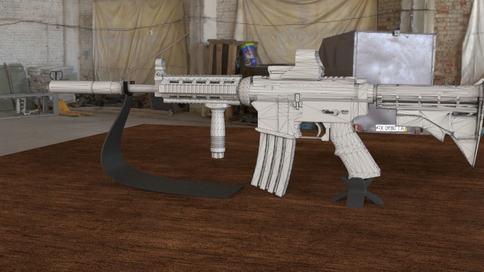 High-Quality M4A1 Assault Rifle 3D Model Low-poly 3D model_52