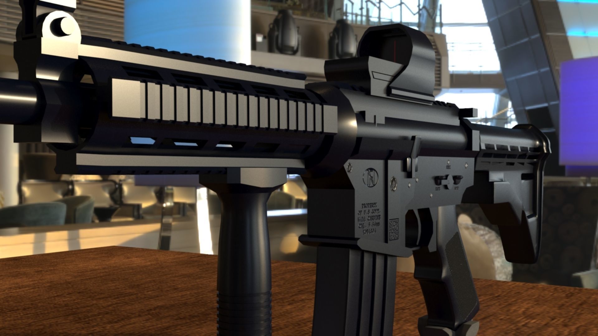 High-Quality M4A1 Assault Rifle 3D Model Low-poly 3D model_32