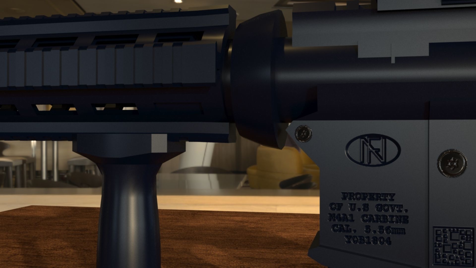 High-Quality M4A1 Assault Rifle 3D Model Low-poly 3D model_41