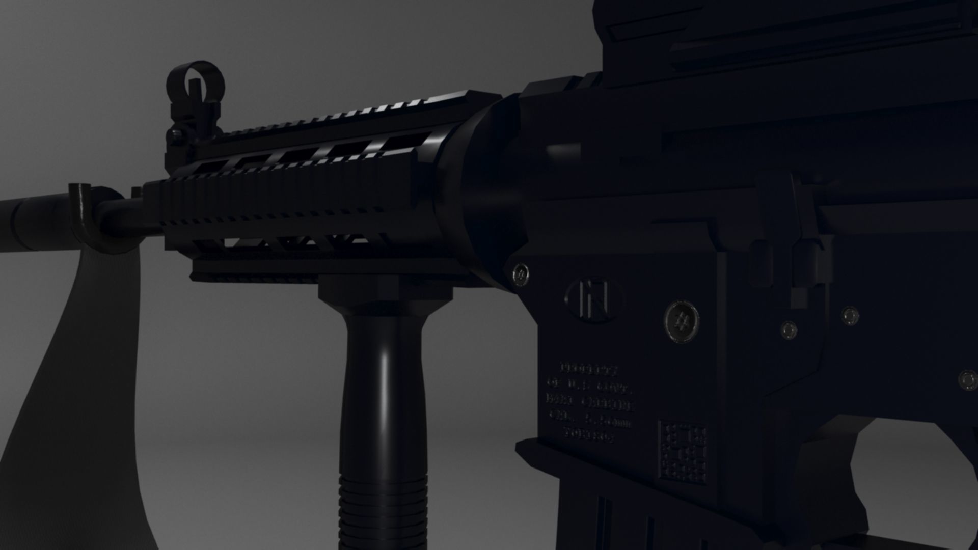 High-Quality M4A1 Assault Rifle 3D Model Low-poly 3D model_23