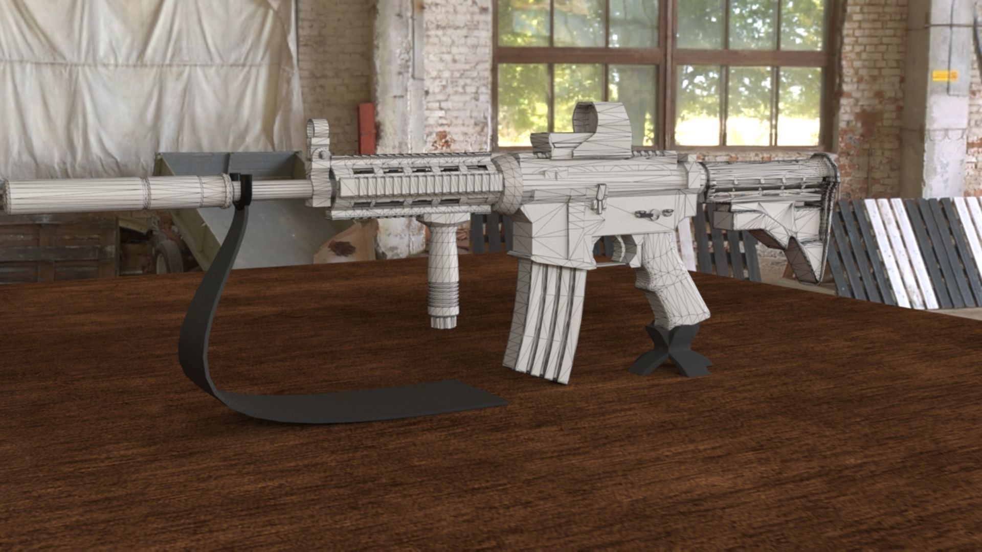 High-Quality M4A1 Assault Rifle 3D Model Low-poly 3D model_53