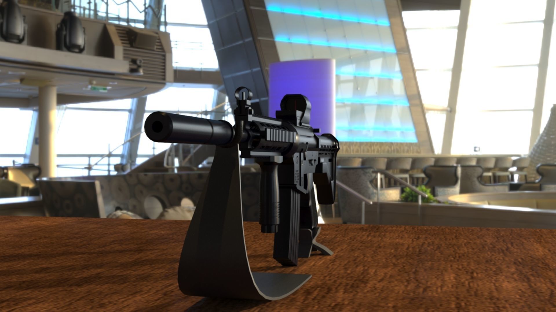 High-Quality M4A1 Assault Rifle 3D Model Low-poly 3D model_30