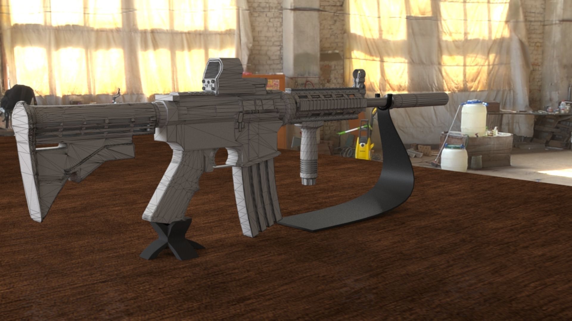 High-Quality M4A1 Assault Rifle 3D Model Low-poly 3D model_50