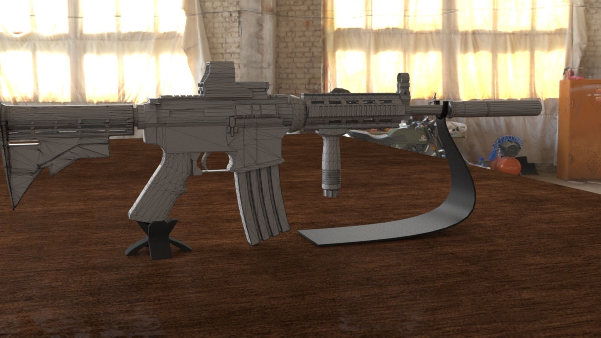 High-Quality M4A1 Assault Rifle 3D Model Low-poly 3D model_47
