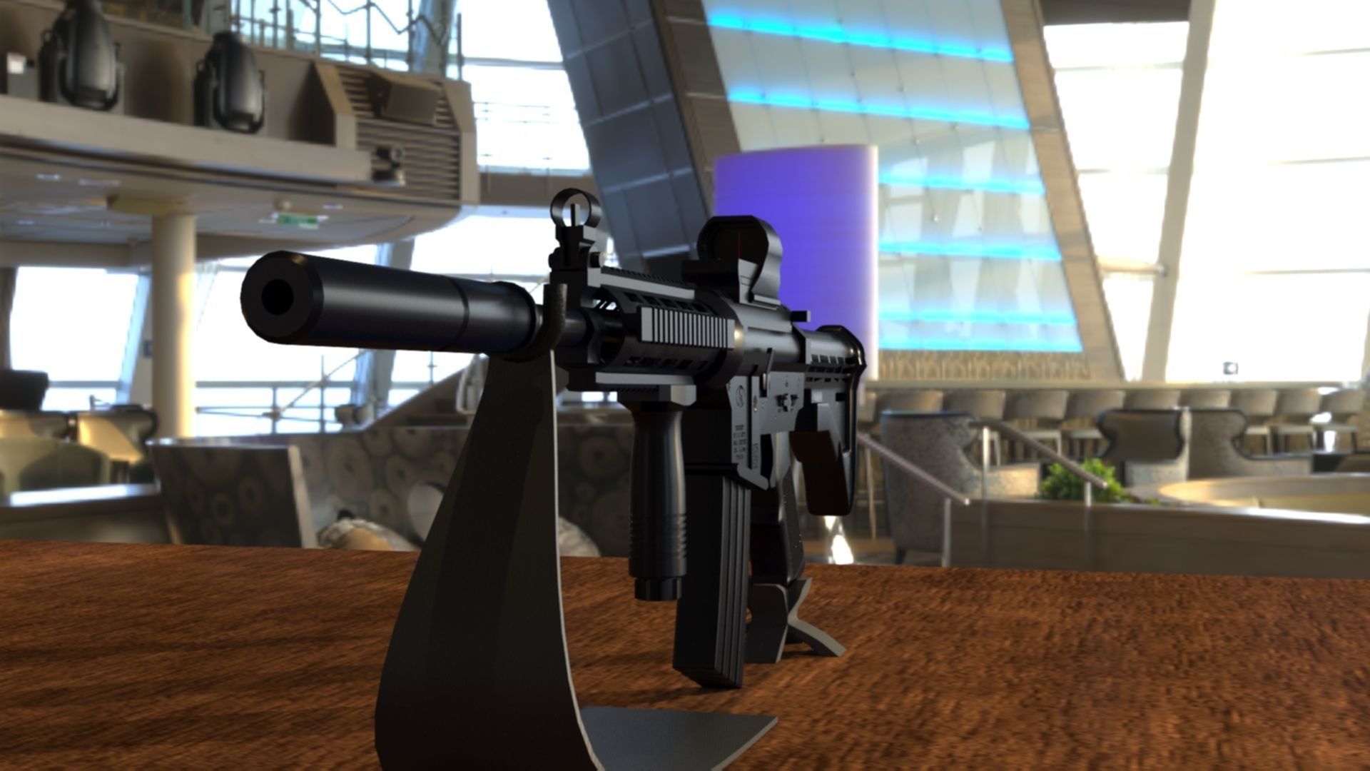 High-Quality M4A1 Assault Rifle 3D Model Low-poly 3D model_31