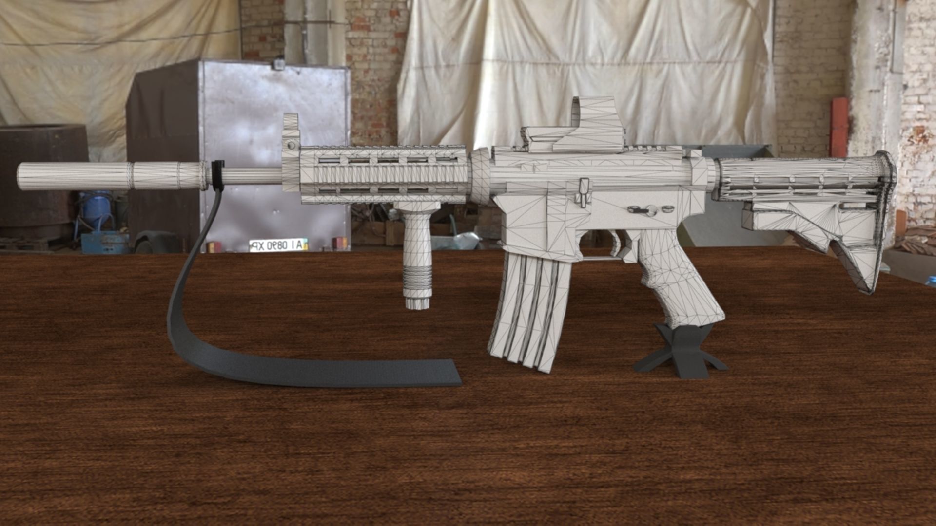 High-Quality M4A1 Assault Rifle 3D Model Low-poly 3D model_56