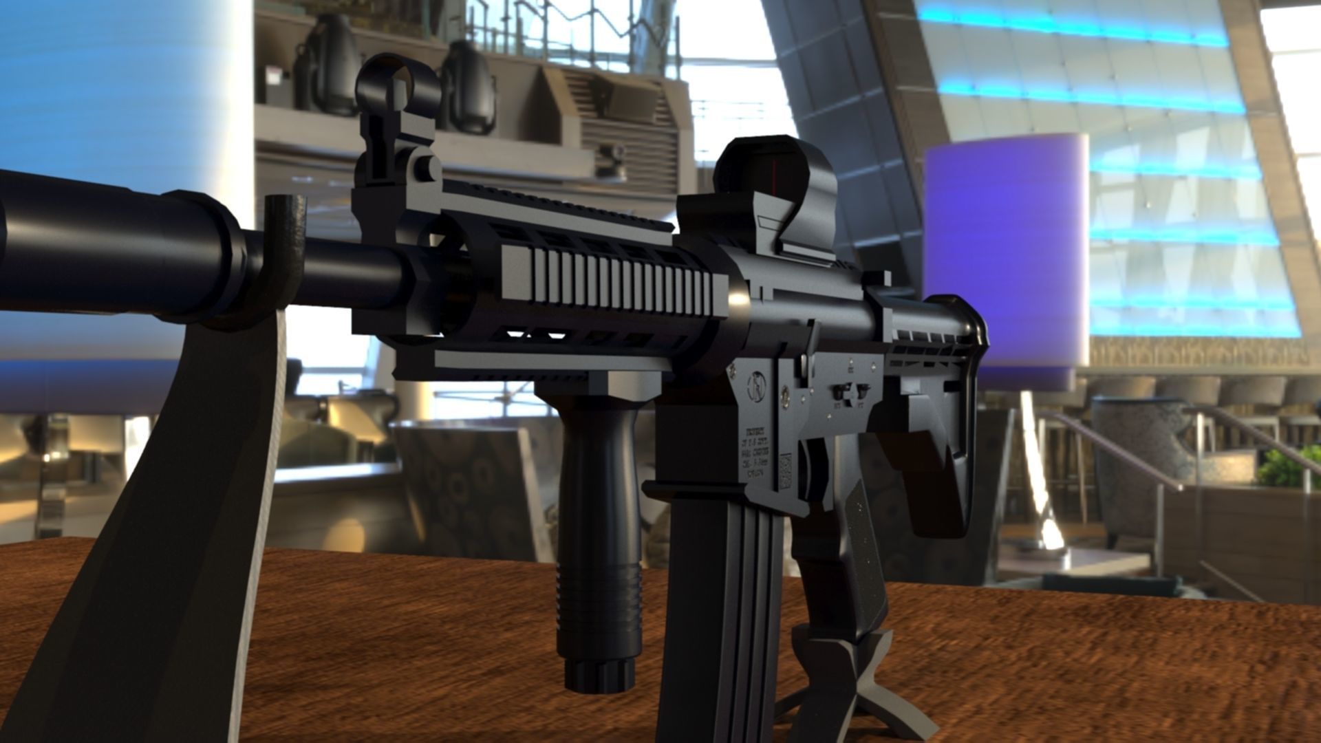 High-Quality M4A1 Assault Rifle 3D Model Low-poly 3D model_38