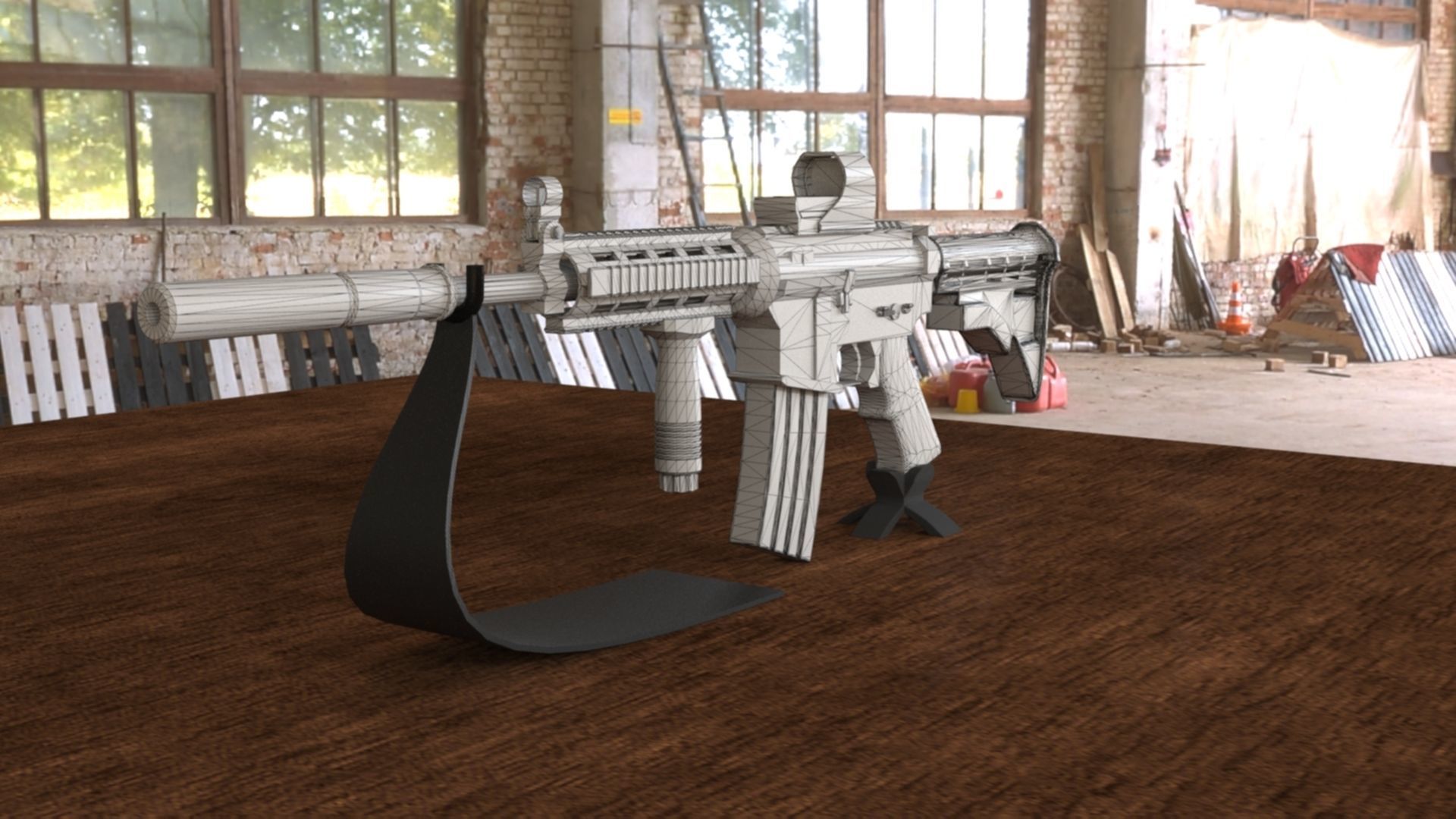 High-Quality M4A1 Assault Rifle 3D Model Low-poly 3D model_51