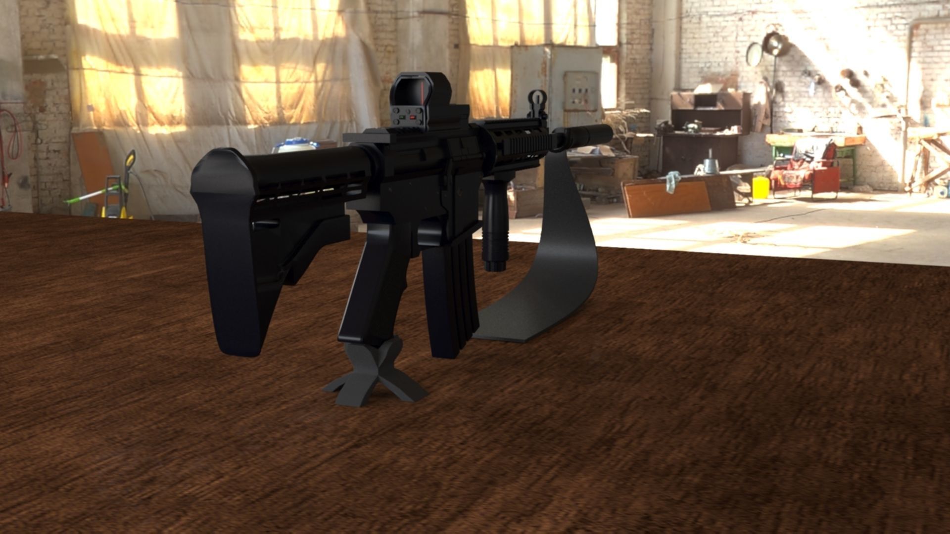 High-Quality M4A1 Assault Rifle 3D Model Low-poly 3D model_6