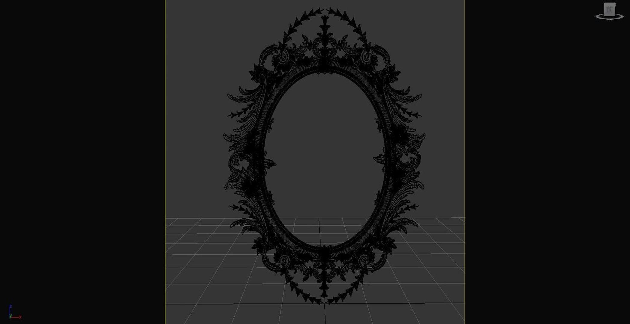 European decorative mirror 3D model_6
