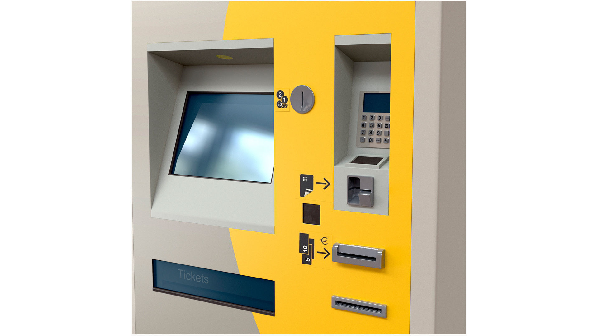  Biletomat ticket validation card payment machine Low-poly 3D model_8