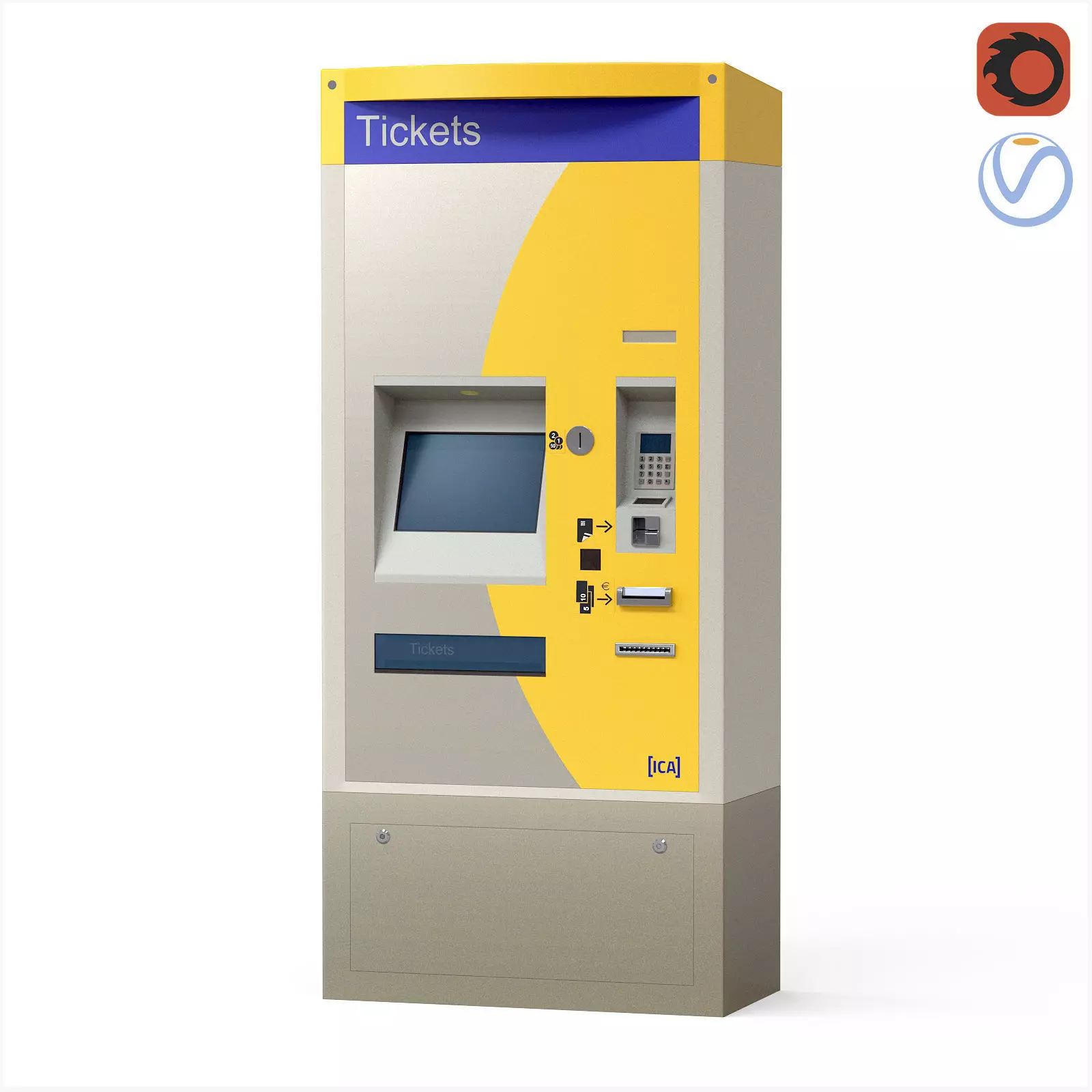  Biletomat ticket validation card payment machine Low-poly 3D model_0