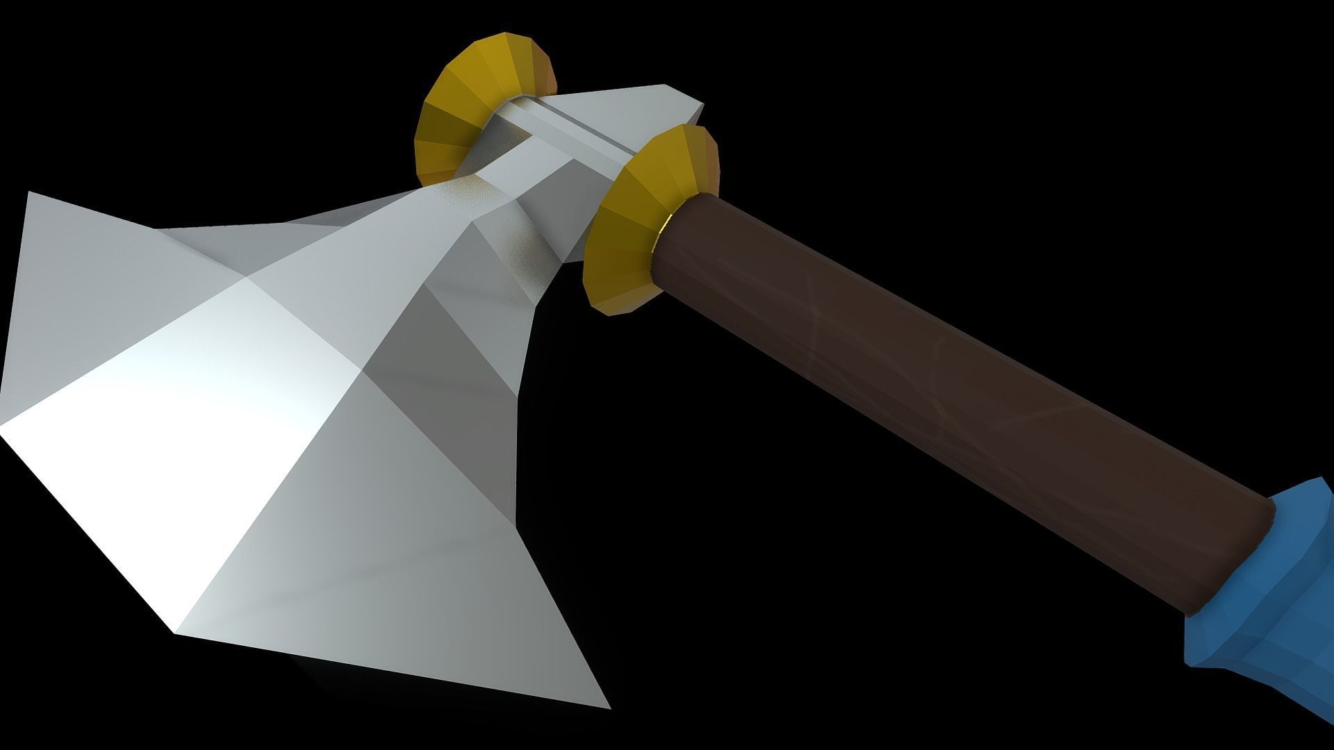 Low Poly Axe Spear Sword Low-poly 3D model_14